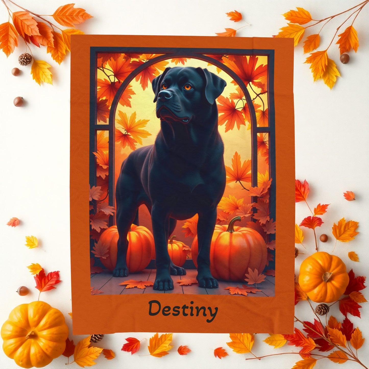 Rottweiler (Black) plush velveteen blanket, personalized dog throw for Rottweiler fans, soft gift for owners