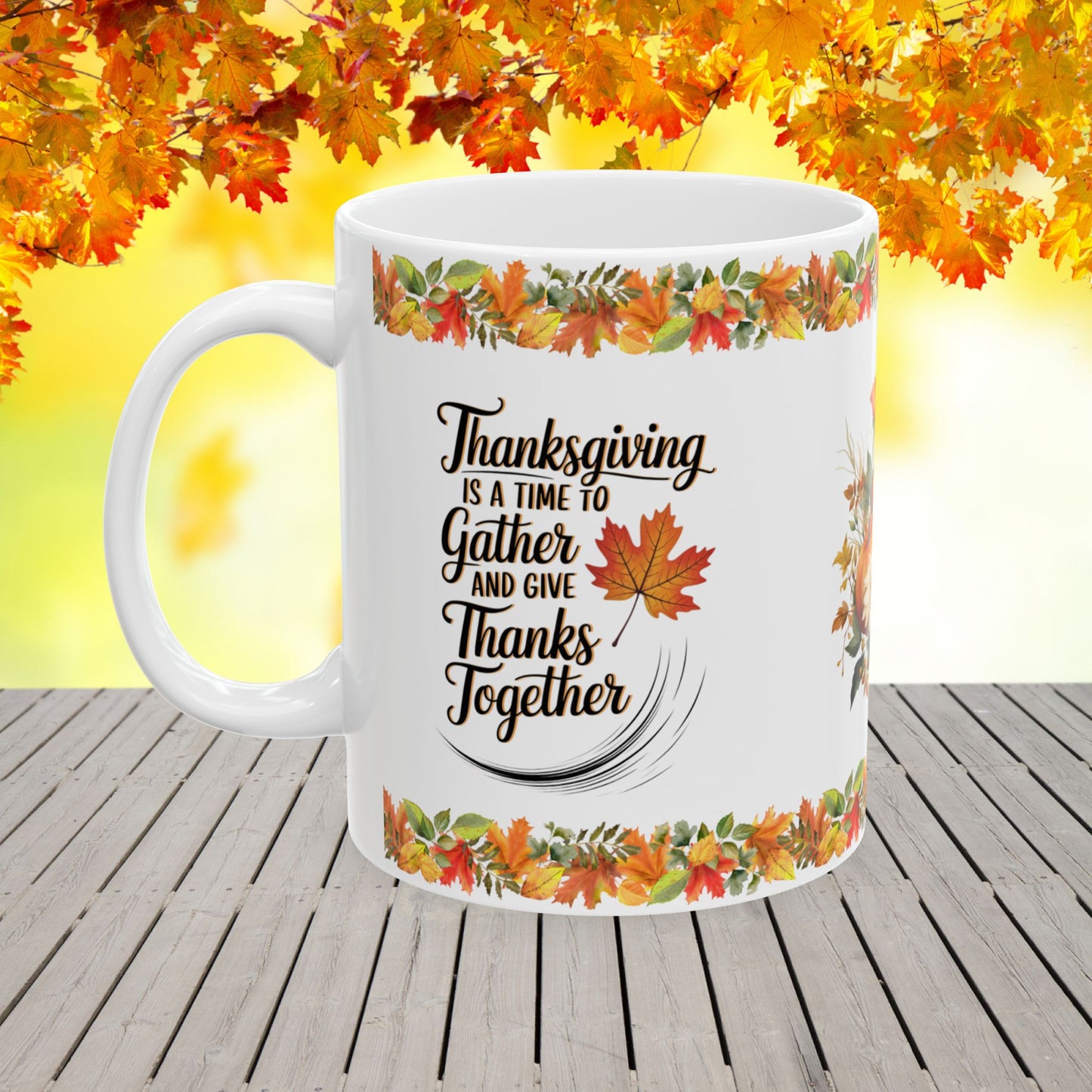 Thanksgiving Mug for Cherishing Family Moments and Gratefulness with "Together in Thanksgiving"