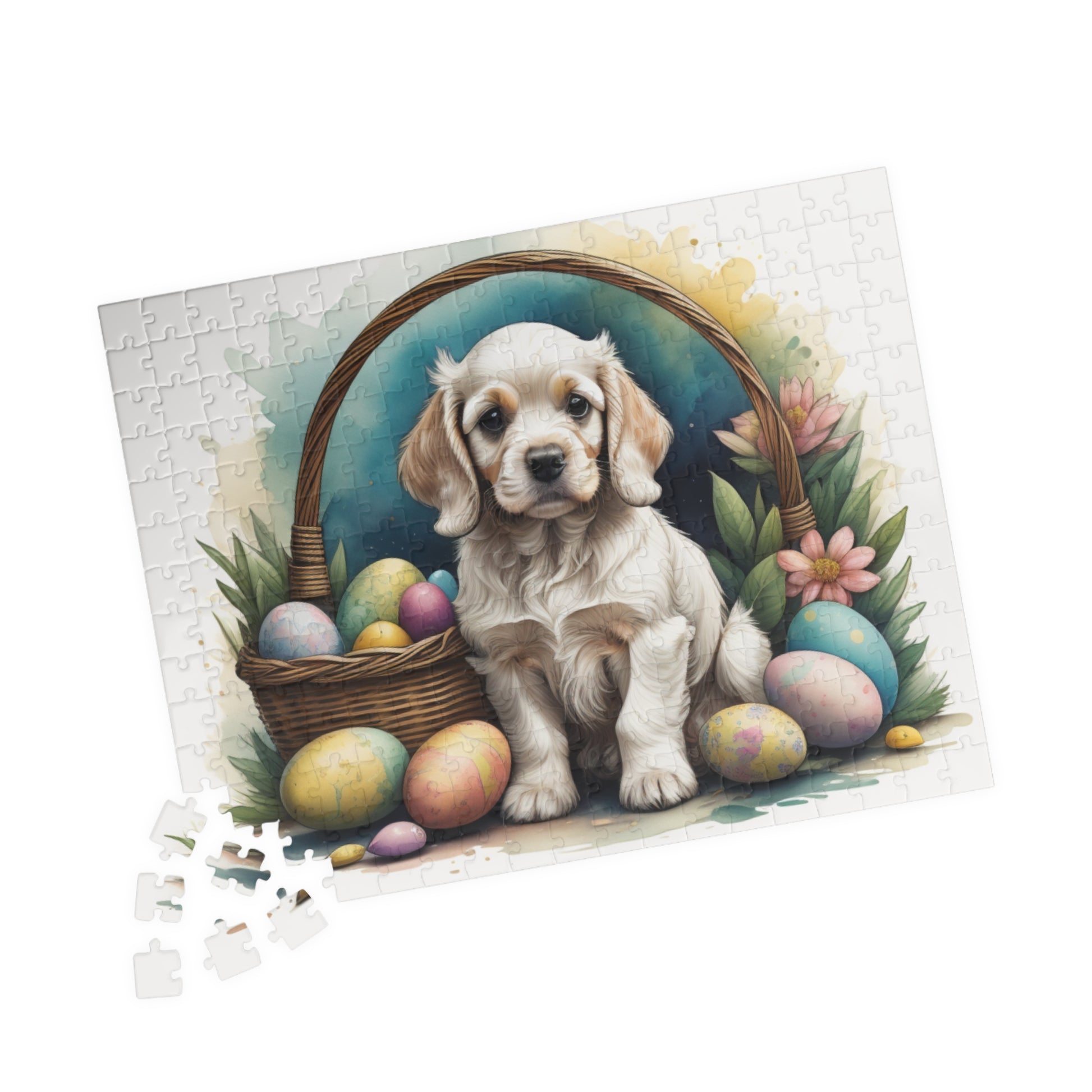 Cocker Spaniel (Light Gold) Easter Puppy Puzzle - Dog Lovers, Mental Health Benefits, Holiday Fun, Mindfulness, Stress Relief, Festive Gift