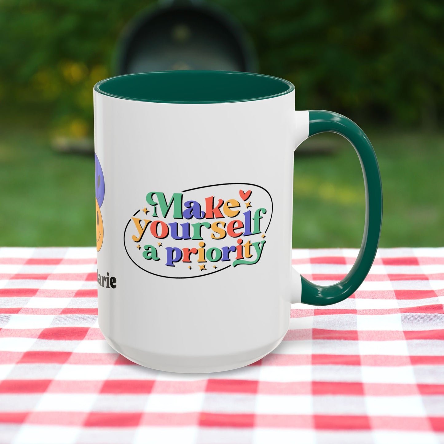 Make Yourself a Priority - Personalized Retro Self-Care Affirmation Mug for Mental Health Wellness