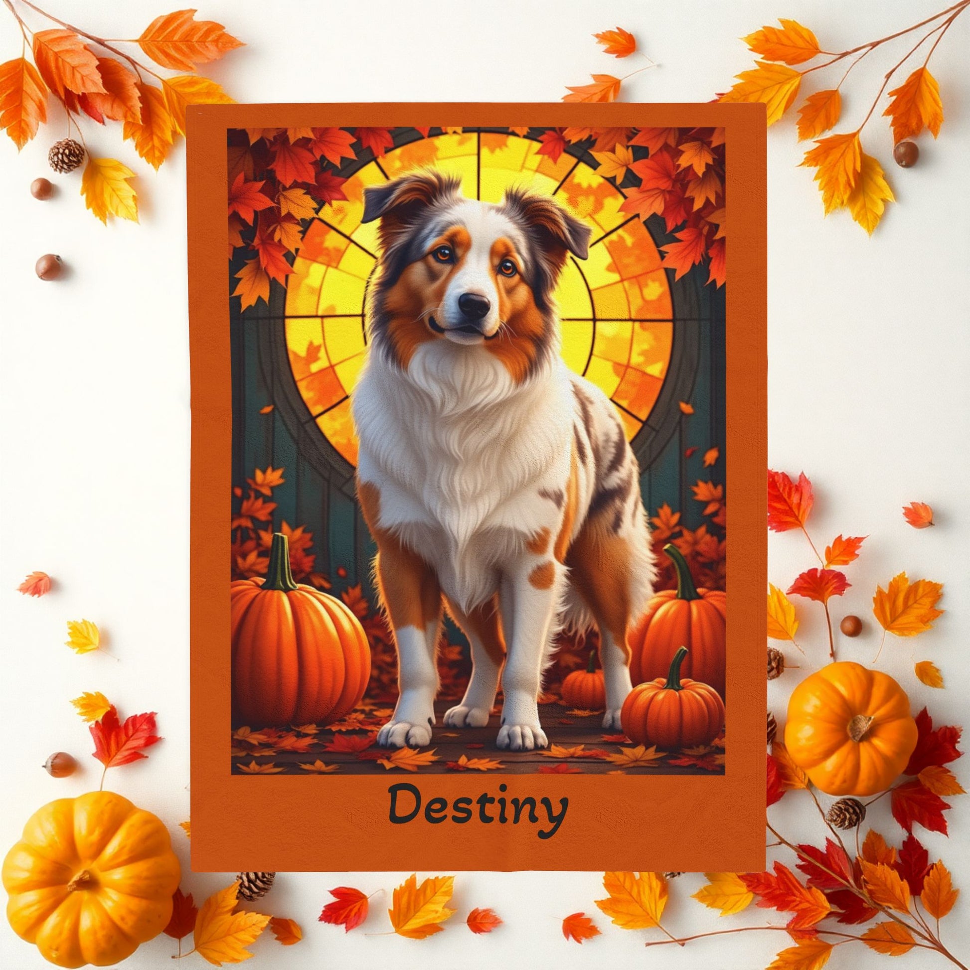 Australian Shepherd Red Merle Coat Velveteen Blanket, Personalized Dog Throw, Custom Herding Breed Gift