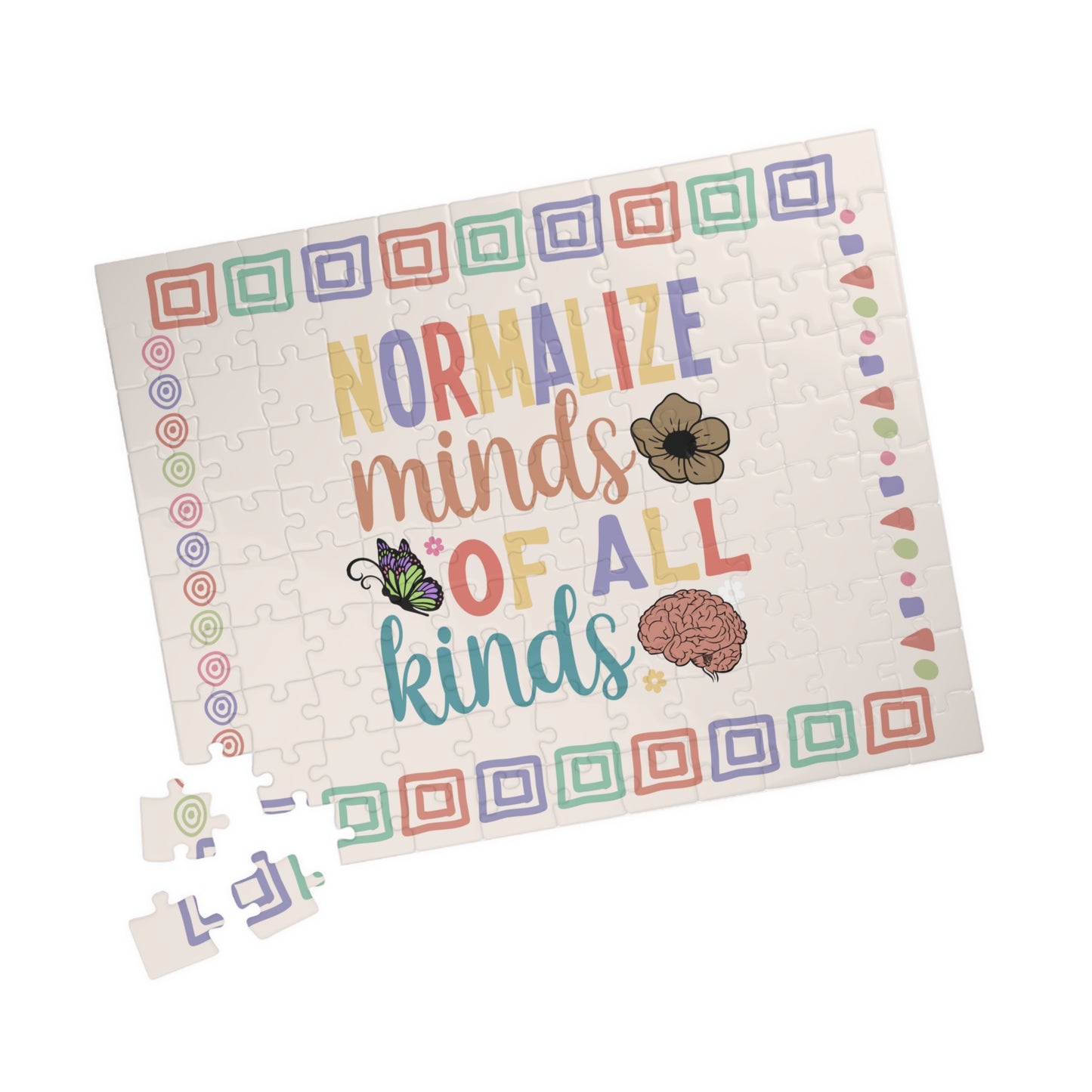 Normalize Minds Of All Kinds - Mental Health Quote Puzzle