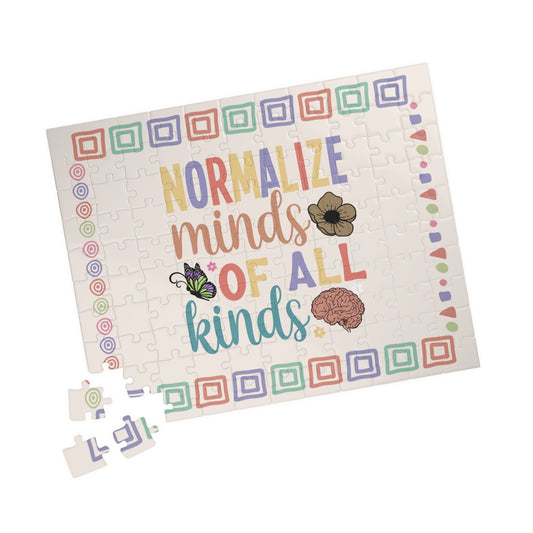 Normalize Minds Of All Kinds - Mental Health Quote Puzzle