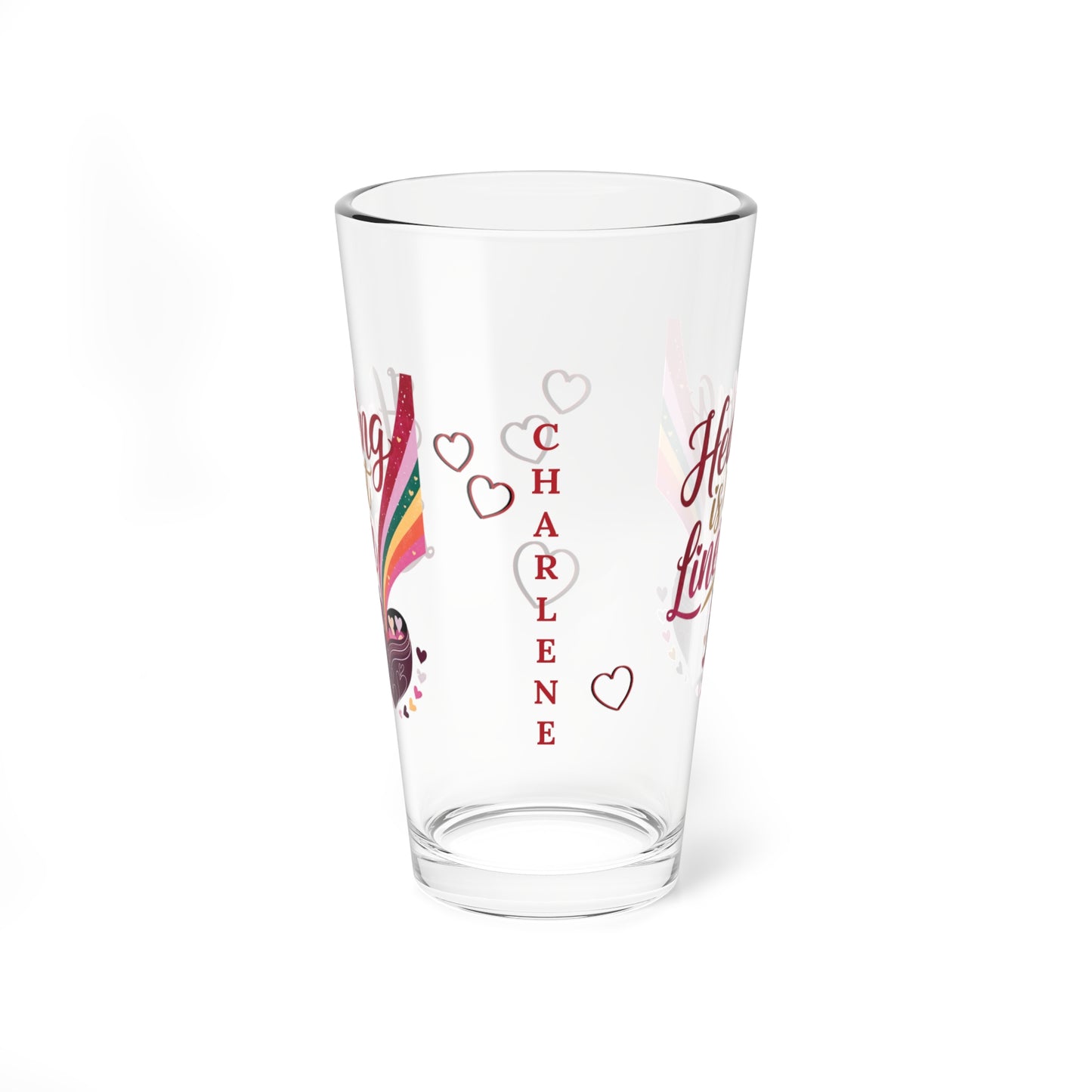 Healing is Not Linear: Personalized Valentine's Day Affirmation Pint Glass – Valentine's Day Self-Care Gift, Mindful Positivity Drinkware