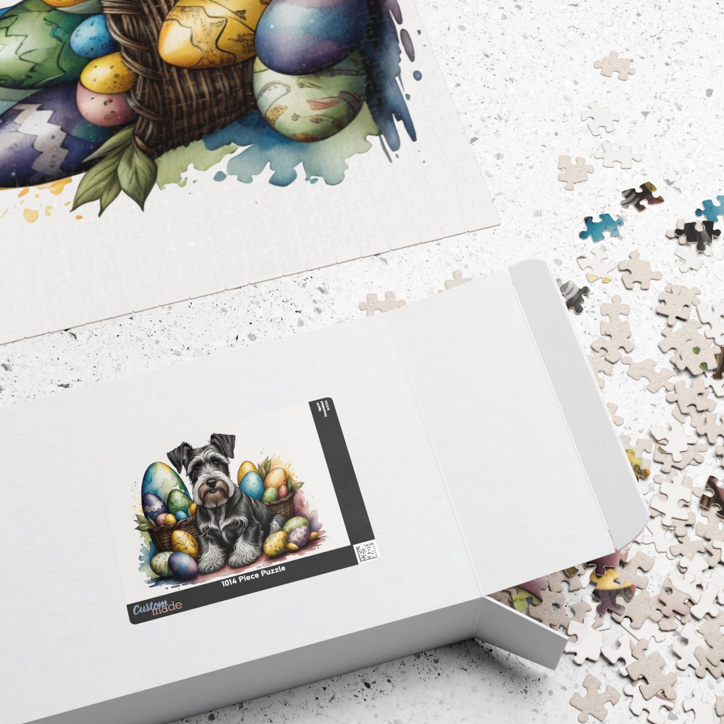 Schnauzer (Gray) Easter Puppy Puzzle - Dog Lovers, Mental Health Benefits, Holiday Fun, Mindfulness, Stress Relief, Festive Gift