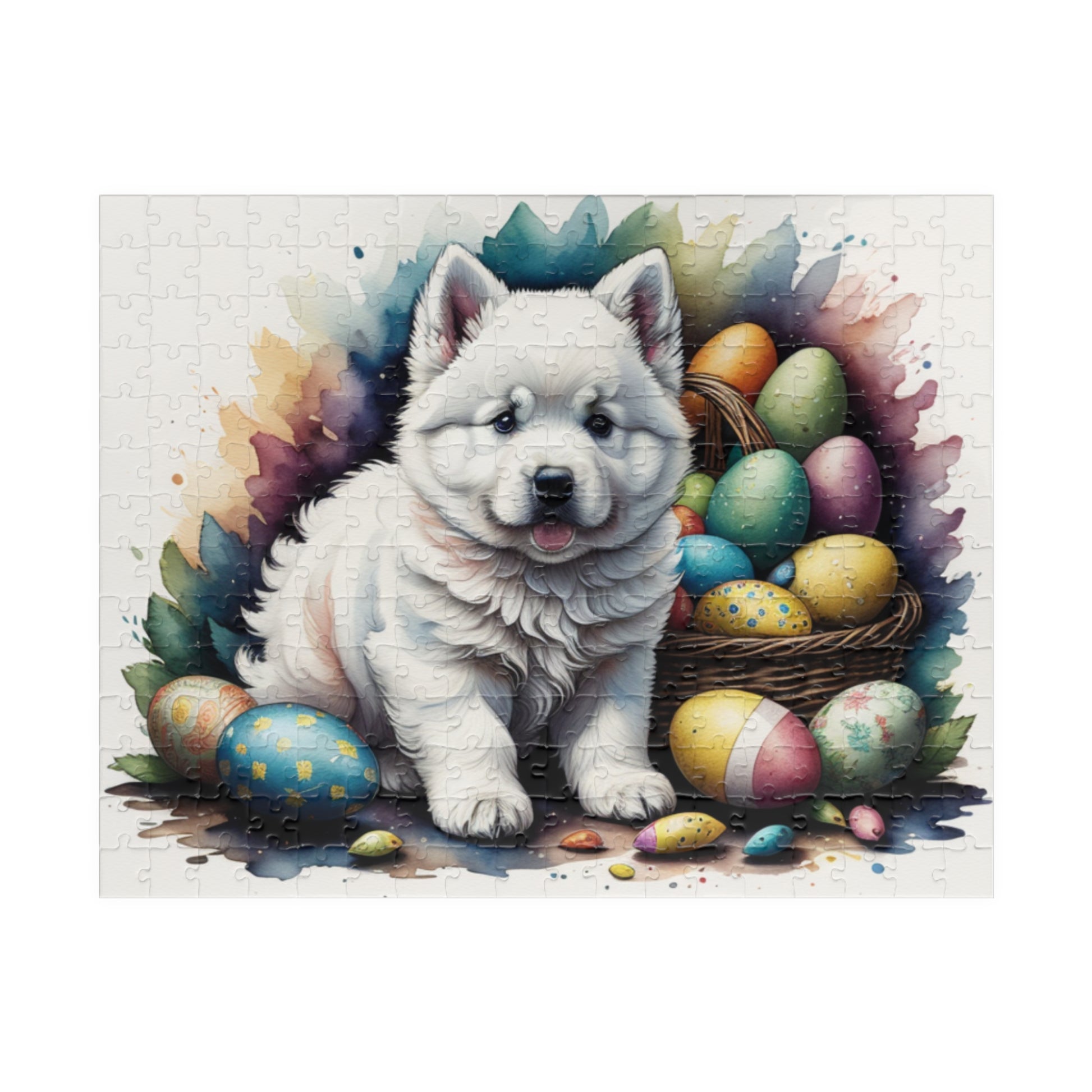 Samoyed Easter Puppy Puzzle - Dog Lovers, Mental Health Benefits, Holiday Fun, Mindfulness, Stress Relief, Festive Gift