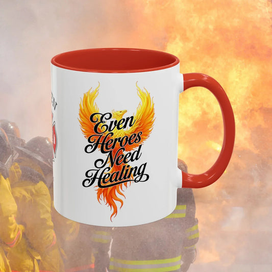 Shop our firefighter support mug even heroes featuring the 11oz style option from MySisterIsASurvivor.