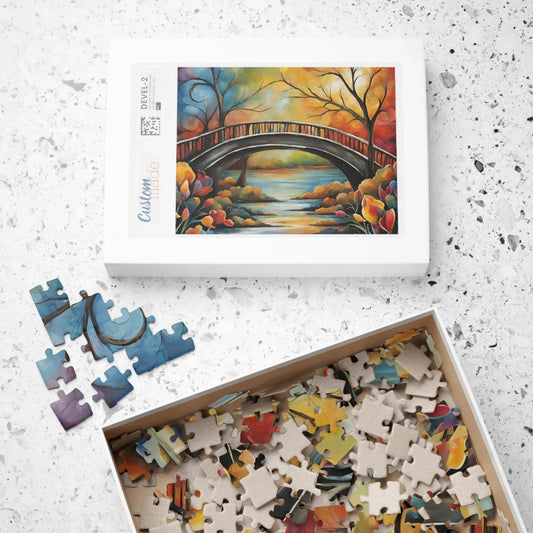 Shop our bridge to promoting mental well being puzzle featuring the 252 pcs (Horizontal) style option from MySisterIsASurvivor.