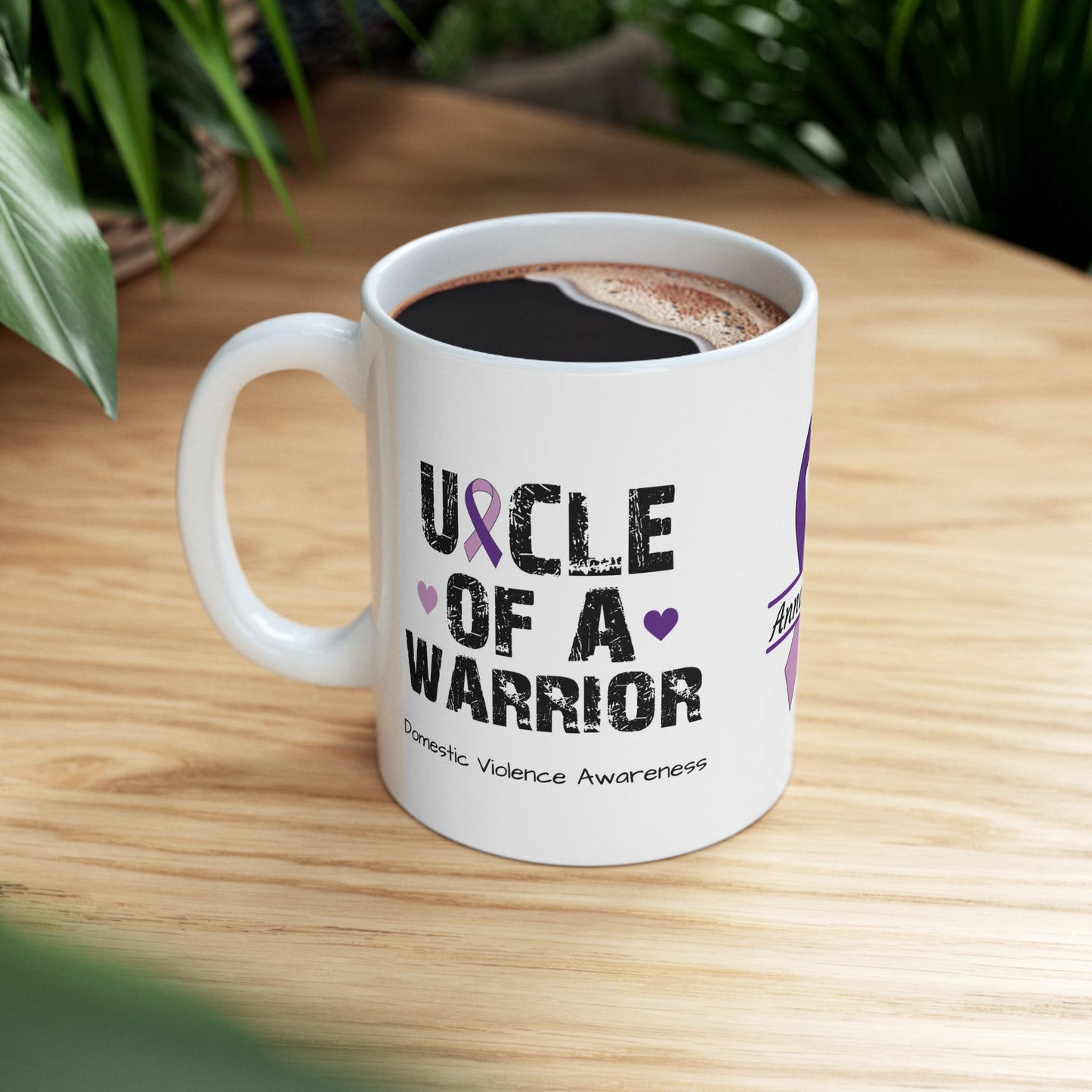 Uncle of a Warrior mug - DV support and awareness gift with strength and resilience design