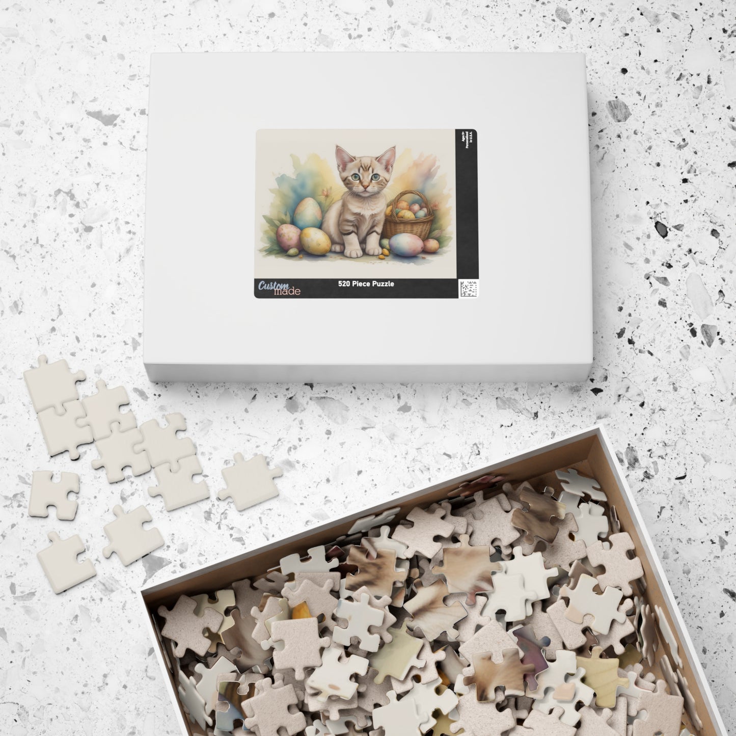 Devon Rex Easter Kitten Puzzle - Cat Lovers, Mental Health Benefits, Holiday Fun, Mindfulness, Stress Relief, Festive Gift