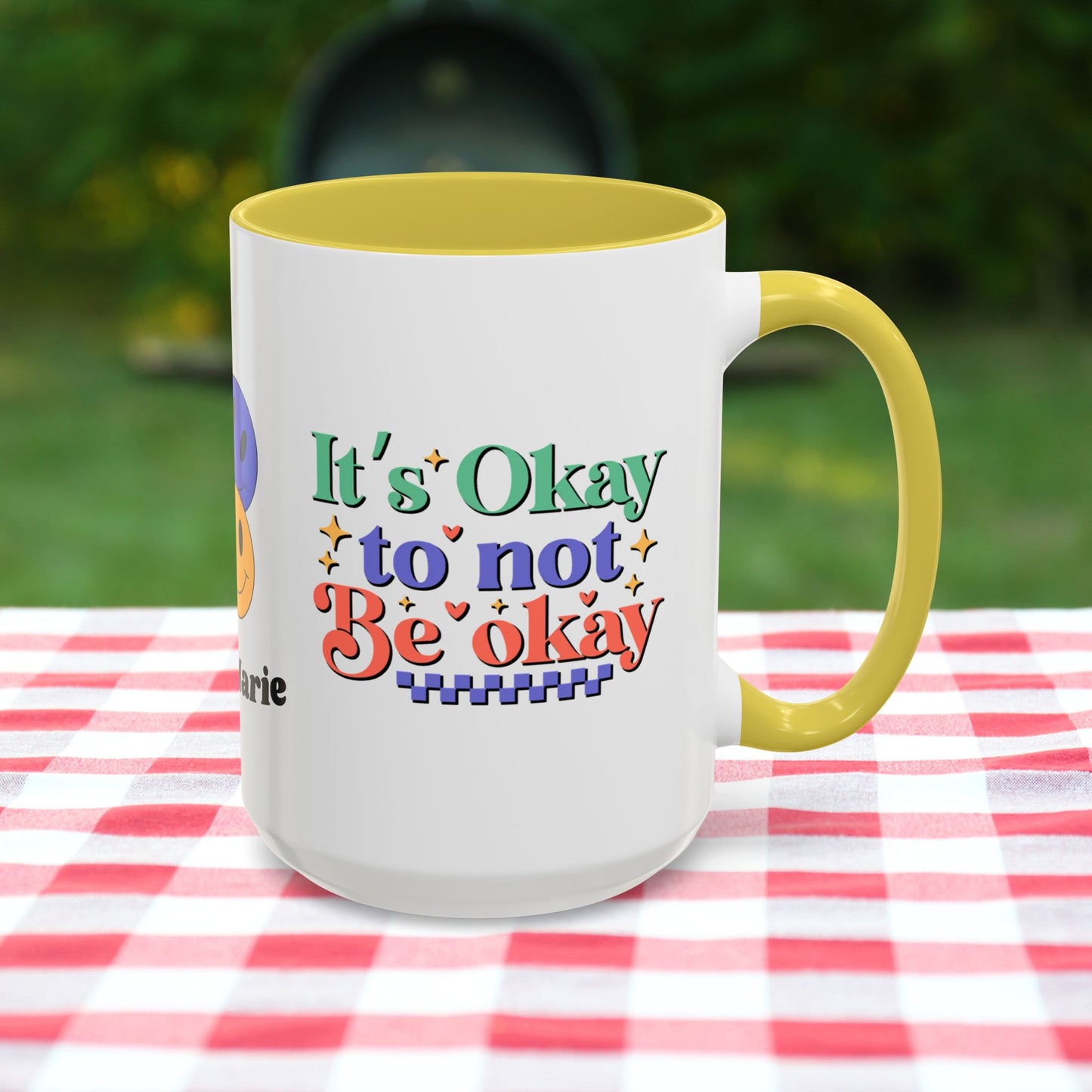 It’s Okay to Not Be Okay - Custom Retro Mental Health Awareness Mug for Support & Emotional Strength
