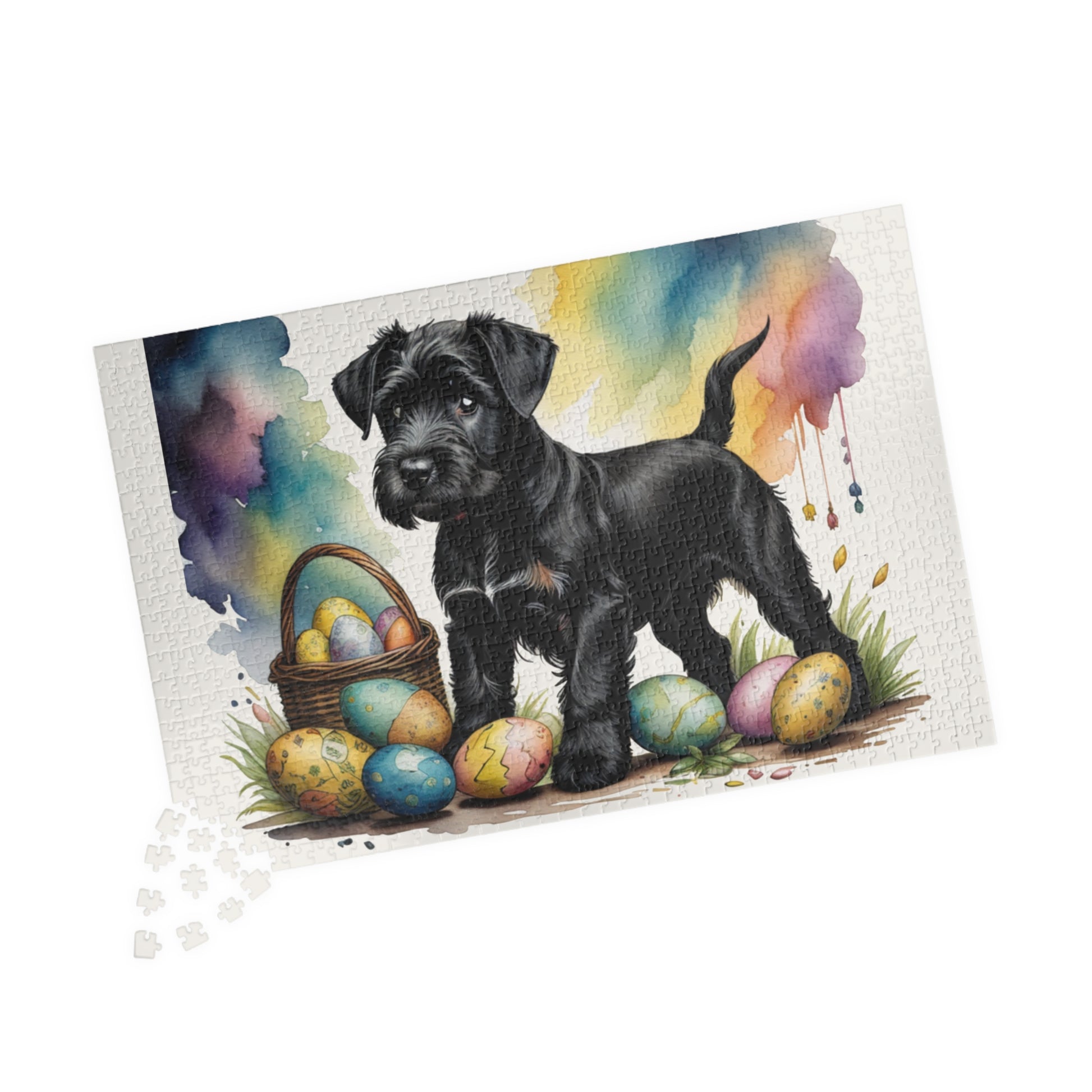 Schnauzer (Black) Easter Puppy Puzzle - Dog Lovers, Mental Health Benefits, Holiday Fun, Mindfulness, Stress Relief, Festive Gift