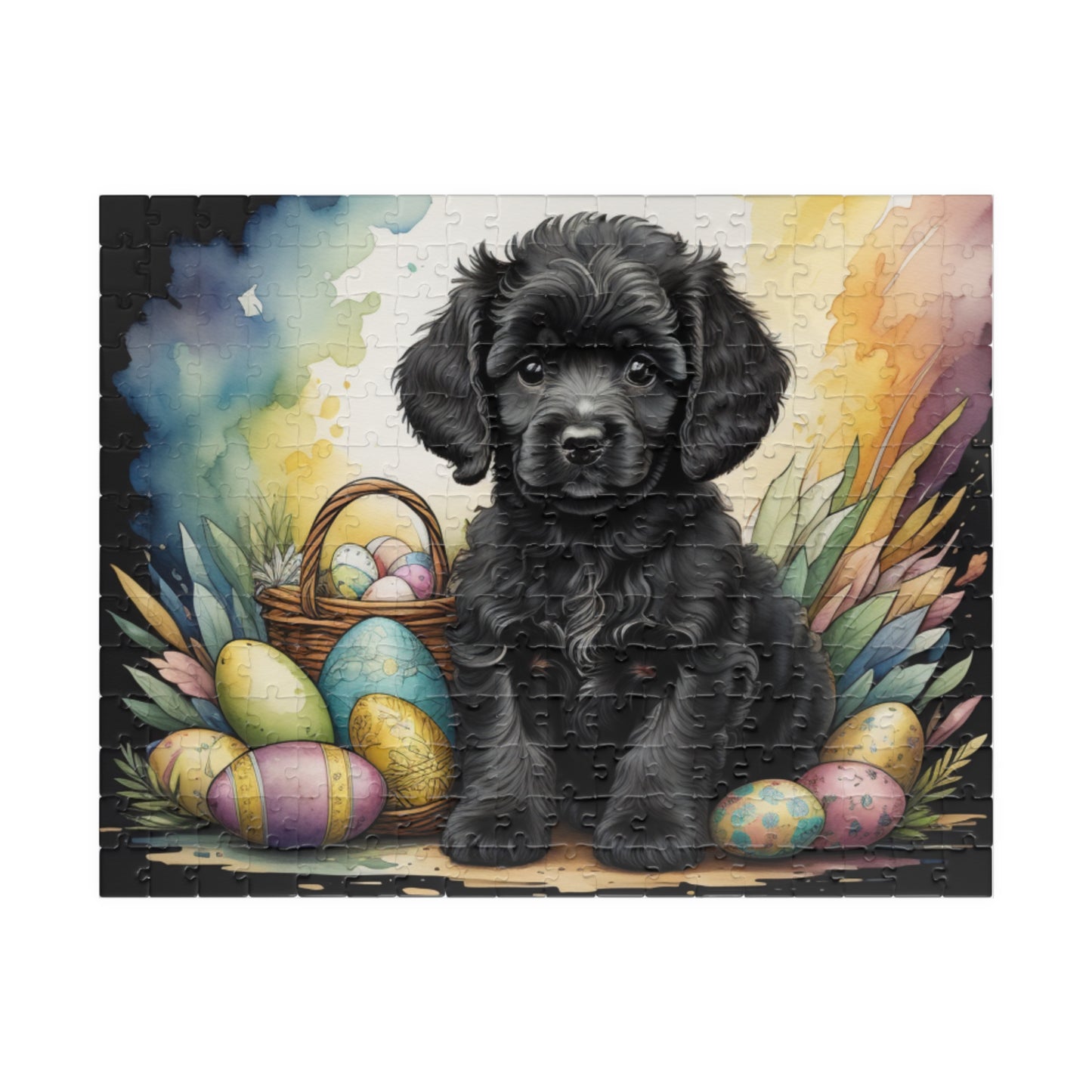 Poodle (Black) Easter Puppy Puzzle - Dog Lovers, Mental Health Benefits, Holiday Fun, Mindfulness, Stress Relief, Festive Gift