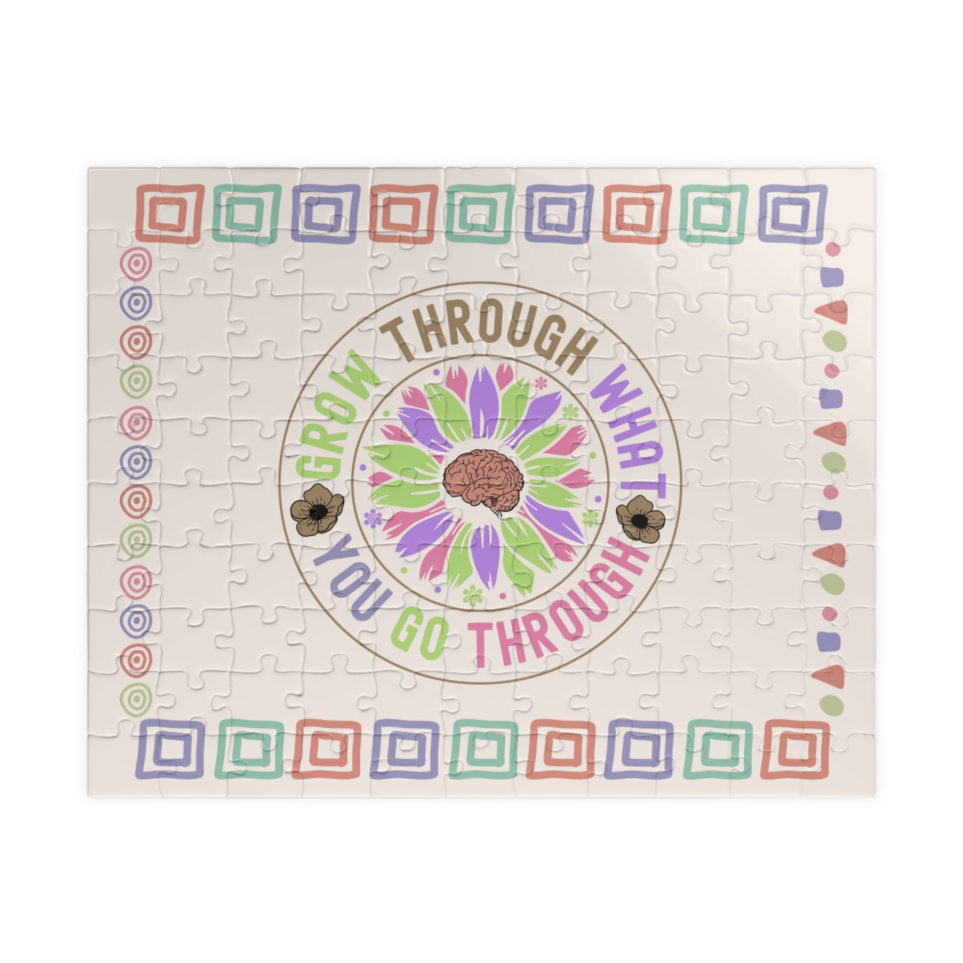 Grow Through What You Go Through - Mental Health Quote Puzzle