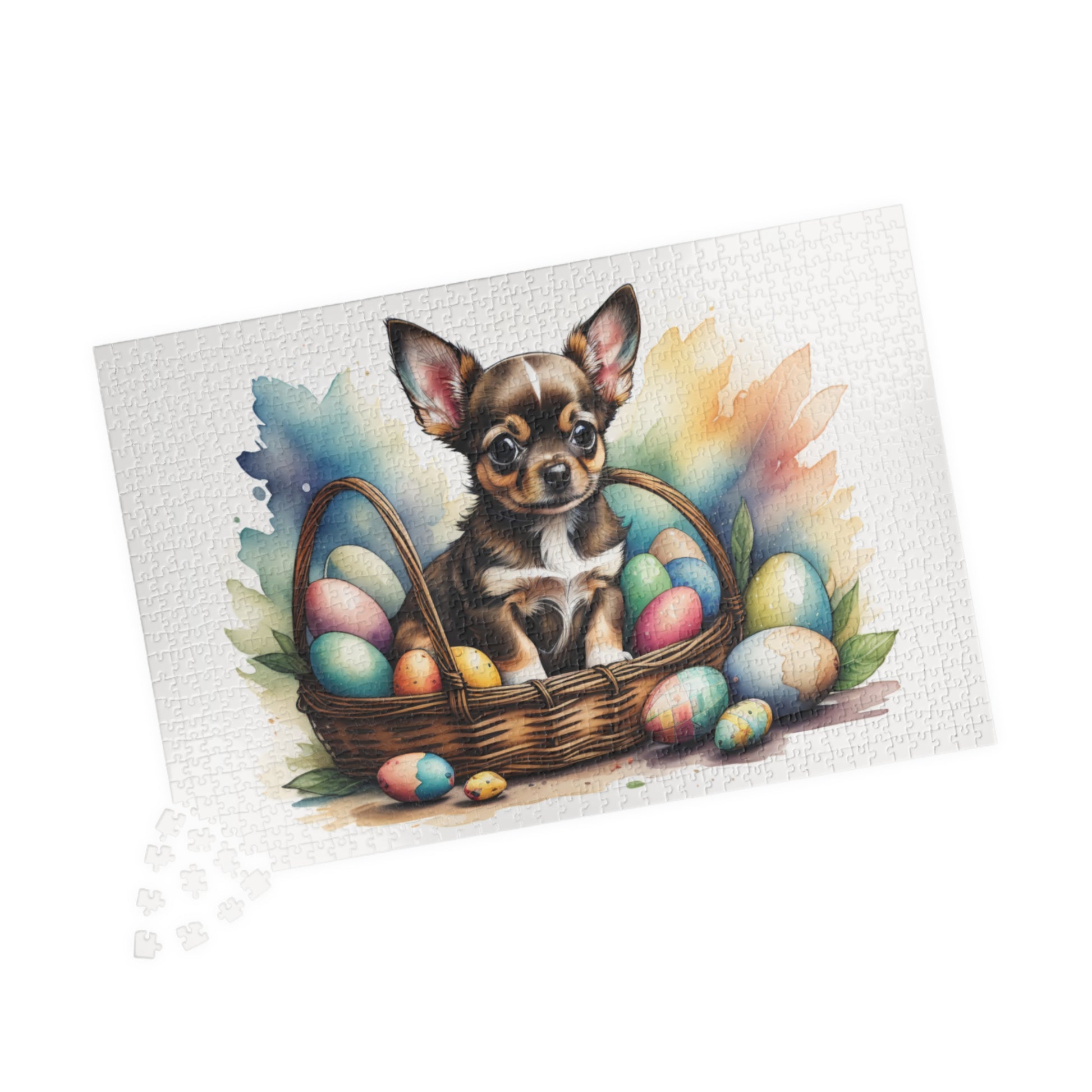 Chihuahua (Black Tri) Easter Puppy Puzzle - Dog Lovers, Mental Health Benefits, Holiday Fun, Mindfulness, Stress Relief, Festive Gift