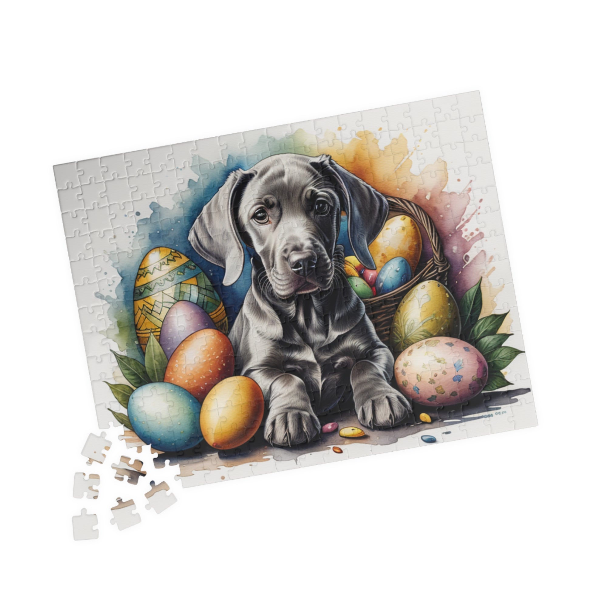 Weimaraner (Mouse Gray) Easter Puppy Puzzle - Dog Lovers, Mental Health Benefits, Holiday Fun, Mindfulness, Stress Relief, Festive Gift