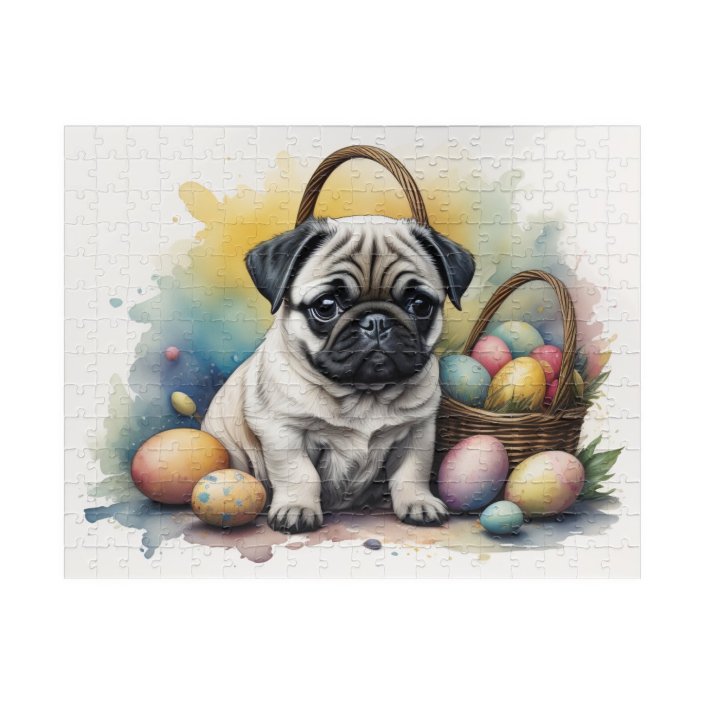 Pug Easter Puppy Puzzle - Dog Lovers, Mental Health Benefits, Holiday Fun, Mindfulness, Stress Relief, Festive Gift