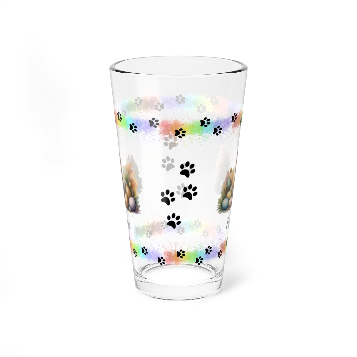Bobtail Easter Kitten 16oz Pint Glass - Personalized Cat-Themed Gift, Mental Health Drinkware, Holiday Décor & Easter Celebration