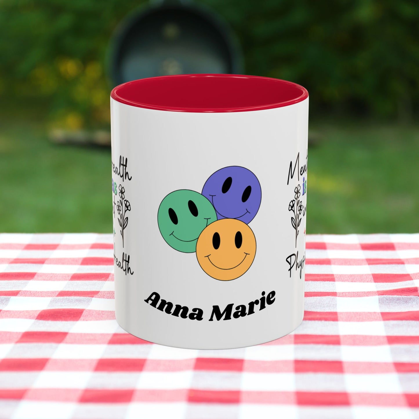 Mental Health is Just as Important as Physical Health - Custom Retro Affirmation Mug for Wellness & Mental Health Support