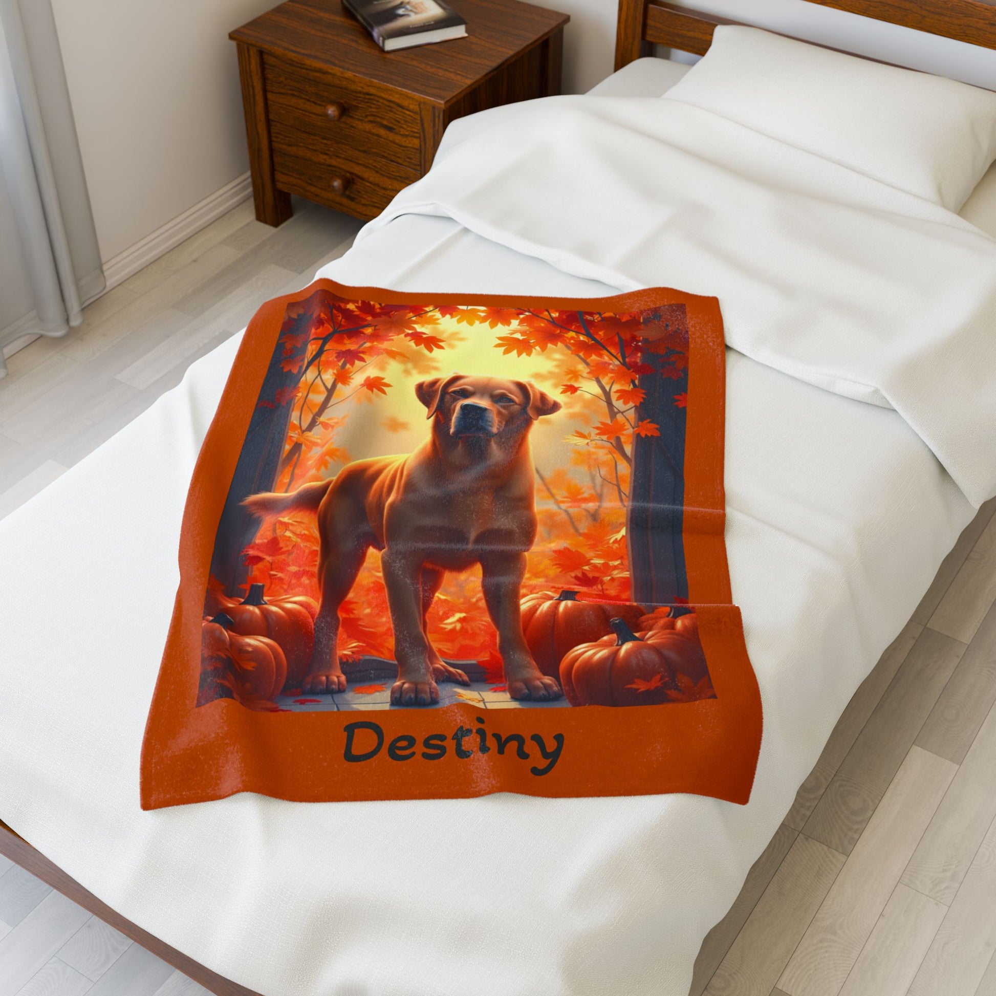 Labrador Retriever Fox Red Coat Velveteen Plush Blanket, Custom Dog Throw for Lab Fans