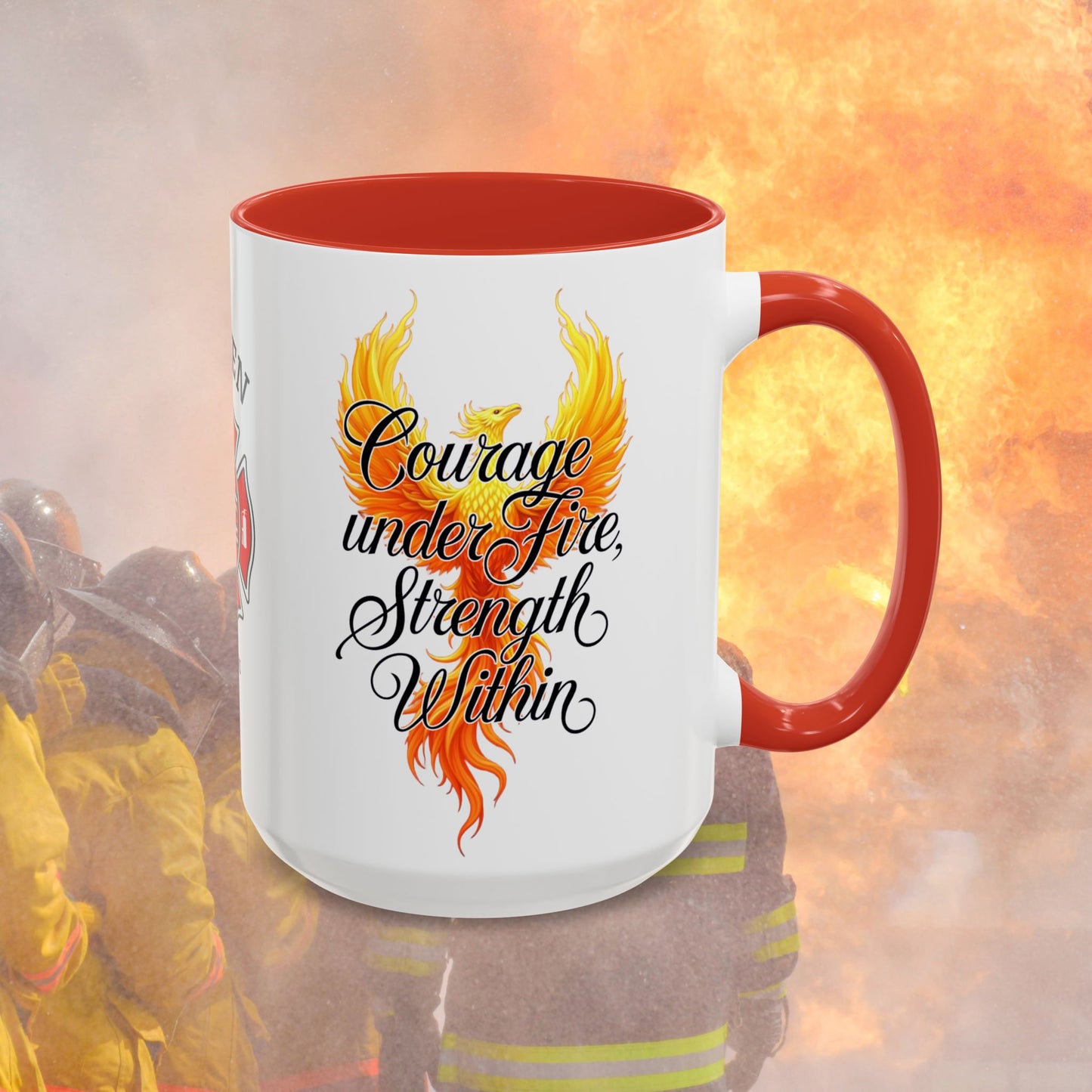Firefighter Support Custom Mug - Courage Under Fire | First Responder Strength & Support Coffee Cup
