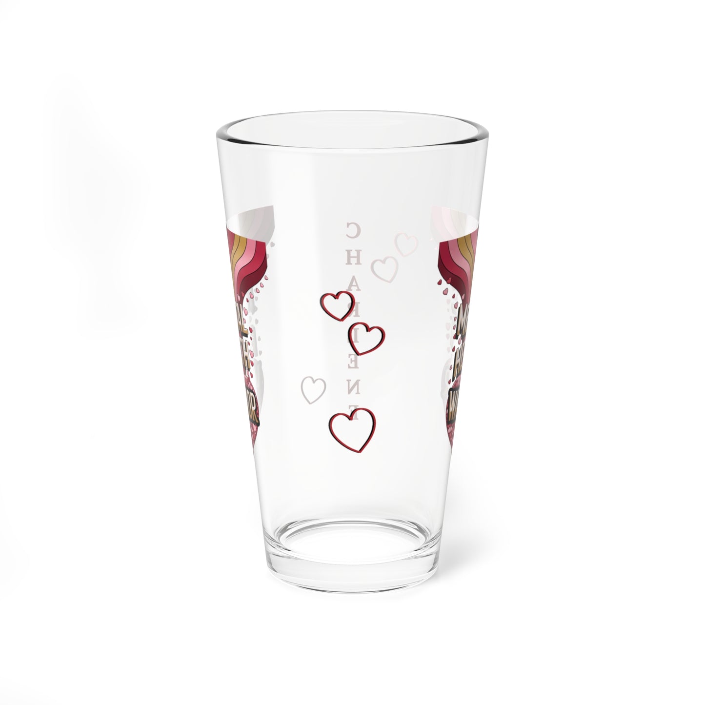 Mental Health Warrior: Personalized Valentine's Day Affirmation Pint Glass – Valentine's Day Self-Care Gift, Mindful Positivity Drinkware