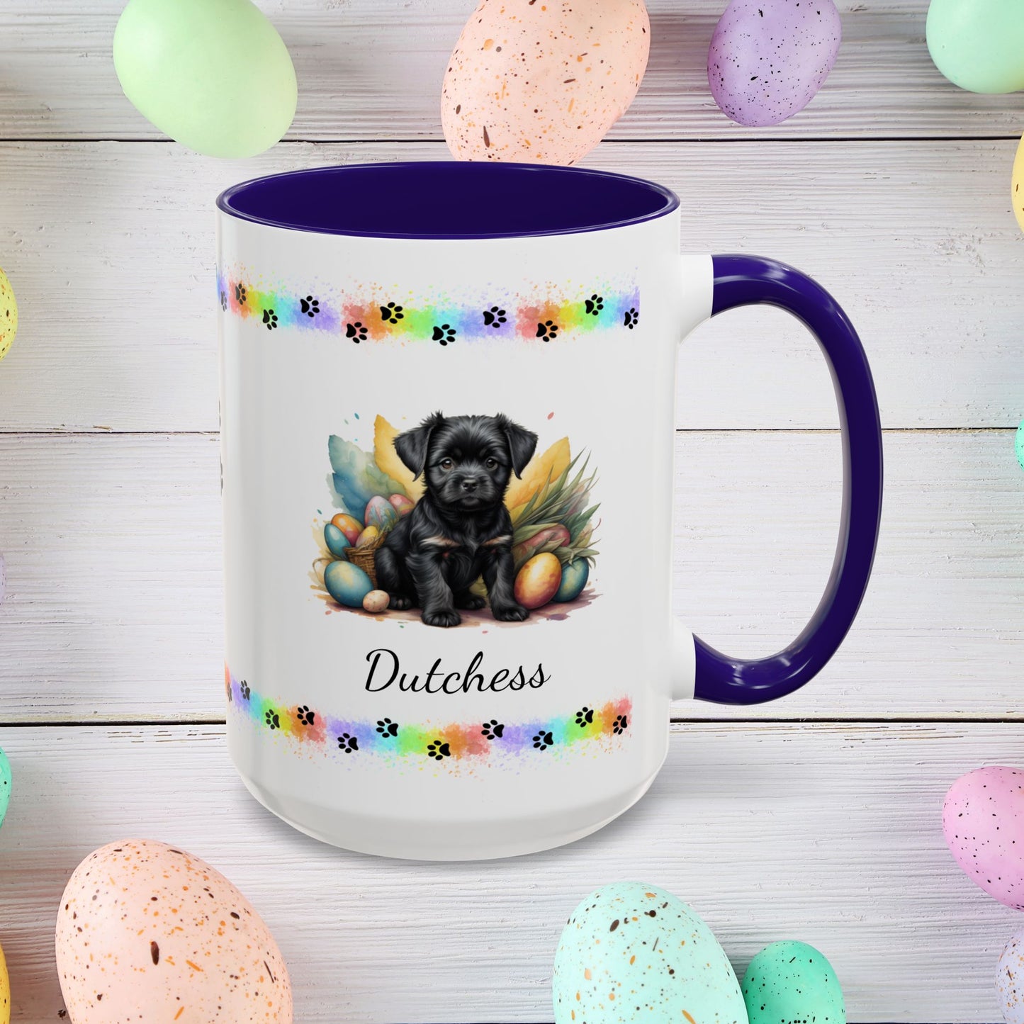 Affenpinscher Easter puppy coffee mug, personalized cute dog gift for mental health support, cozy drinkware