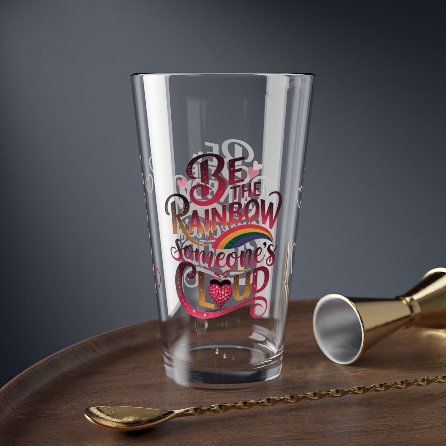 Be The Rainbow In Someone's Cloud: Personalized Valentine's Day Affirmation Pint Glass – Valentine's Day Self-Care Gift, Mindful Positivity Drinkware