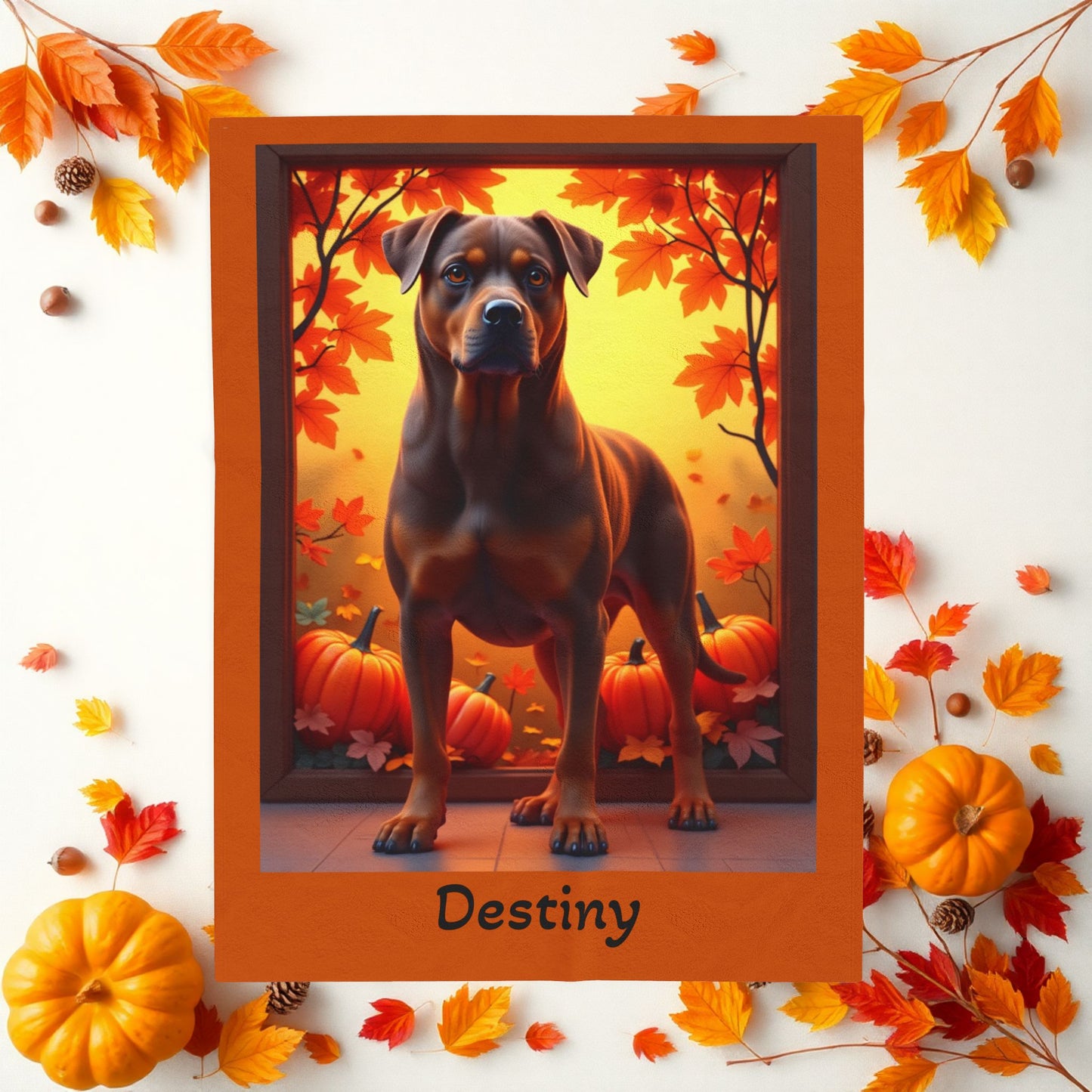 Rottweiler Chocolate & Tan Coat Velveteen Blanket, Personalized Plush Dog Throw Gift