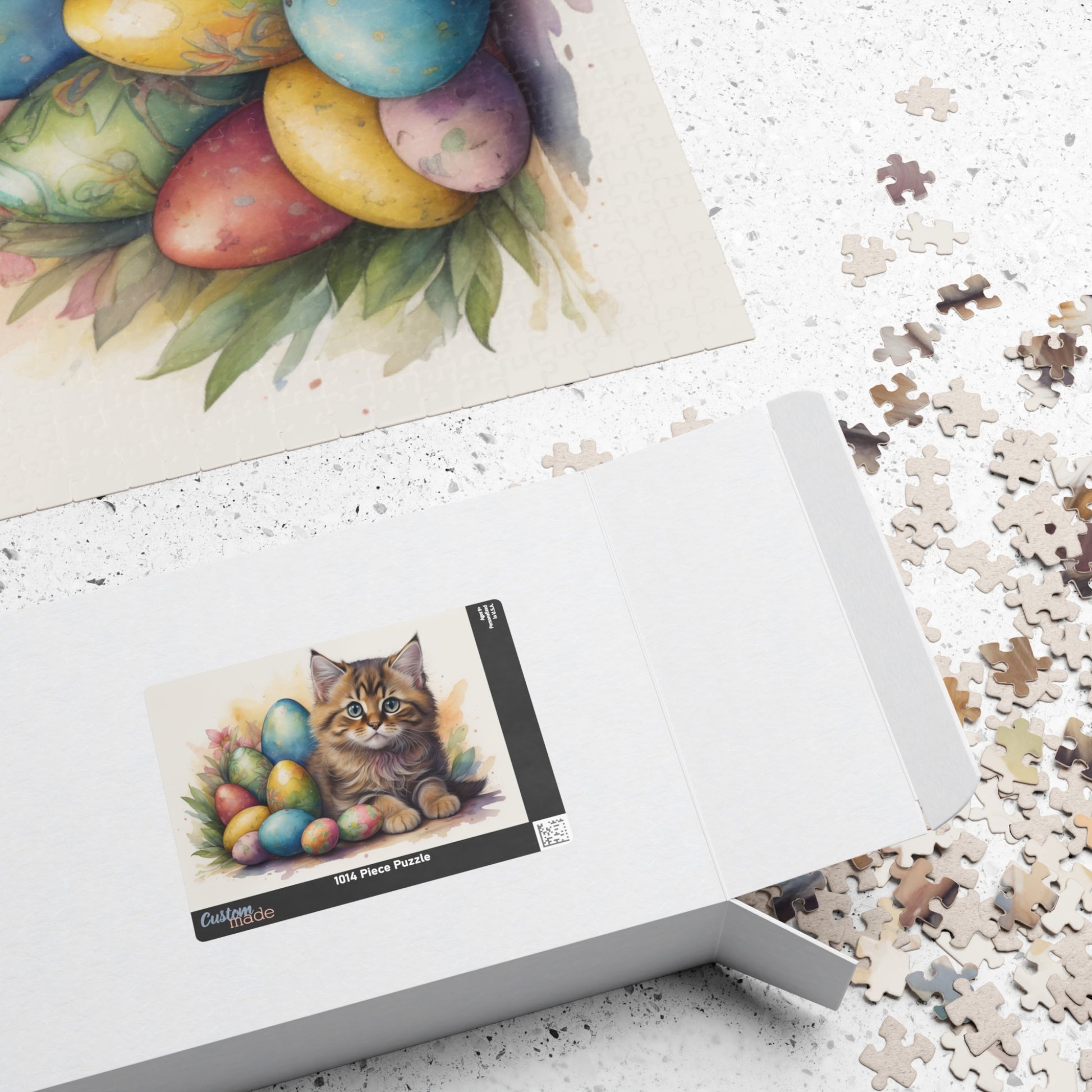 Siberian Easter Kitten Puzzle - Cat Lovers, Mental Health Benefits, Holiday Fun, Mindfulness, Stress Relief, Festive Gift