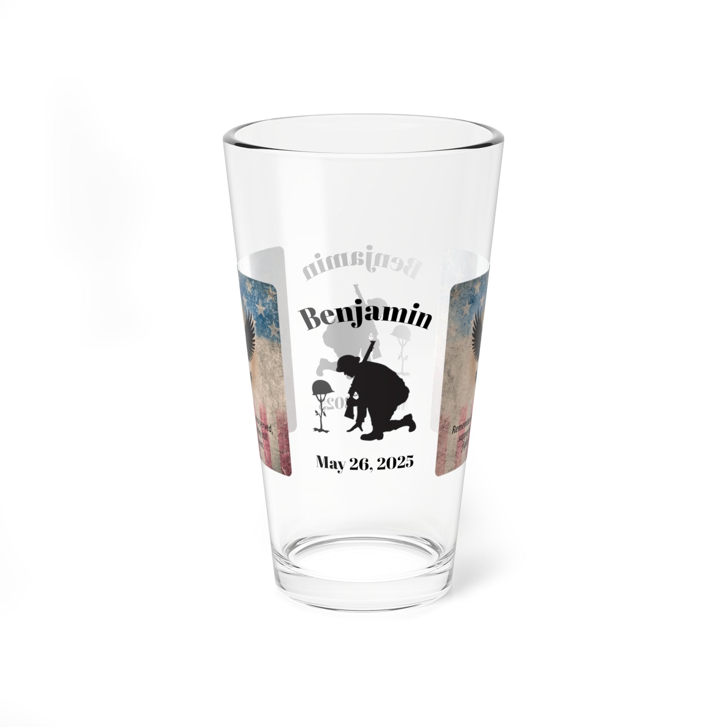 Personalized Memorial Day Pint Glass - "Remembering Those Who Served", PTSD Awareness Gift for Veterans & Memorial Days