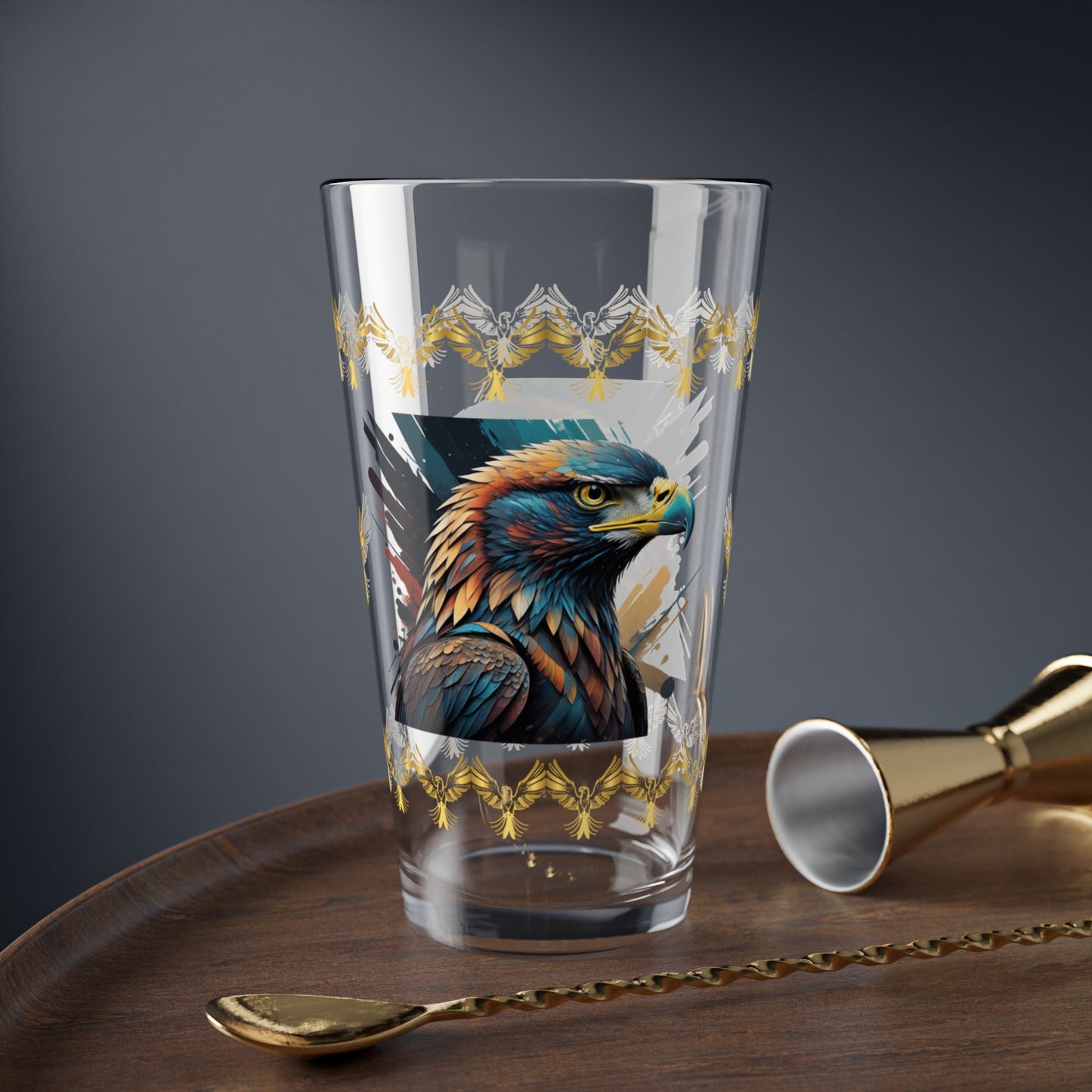 Raptor Resilience 16oz Eagle Pint Glass - Symbol of Strength, Resilience, and Mental Health Awareness
