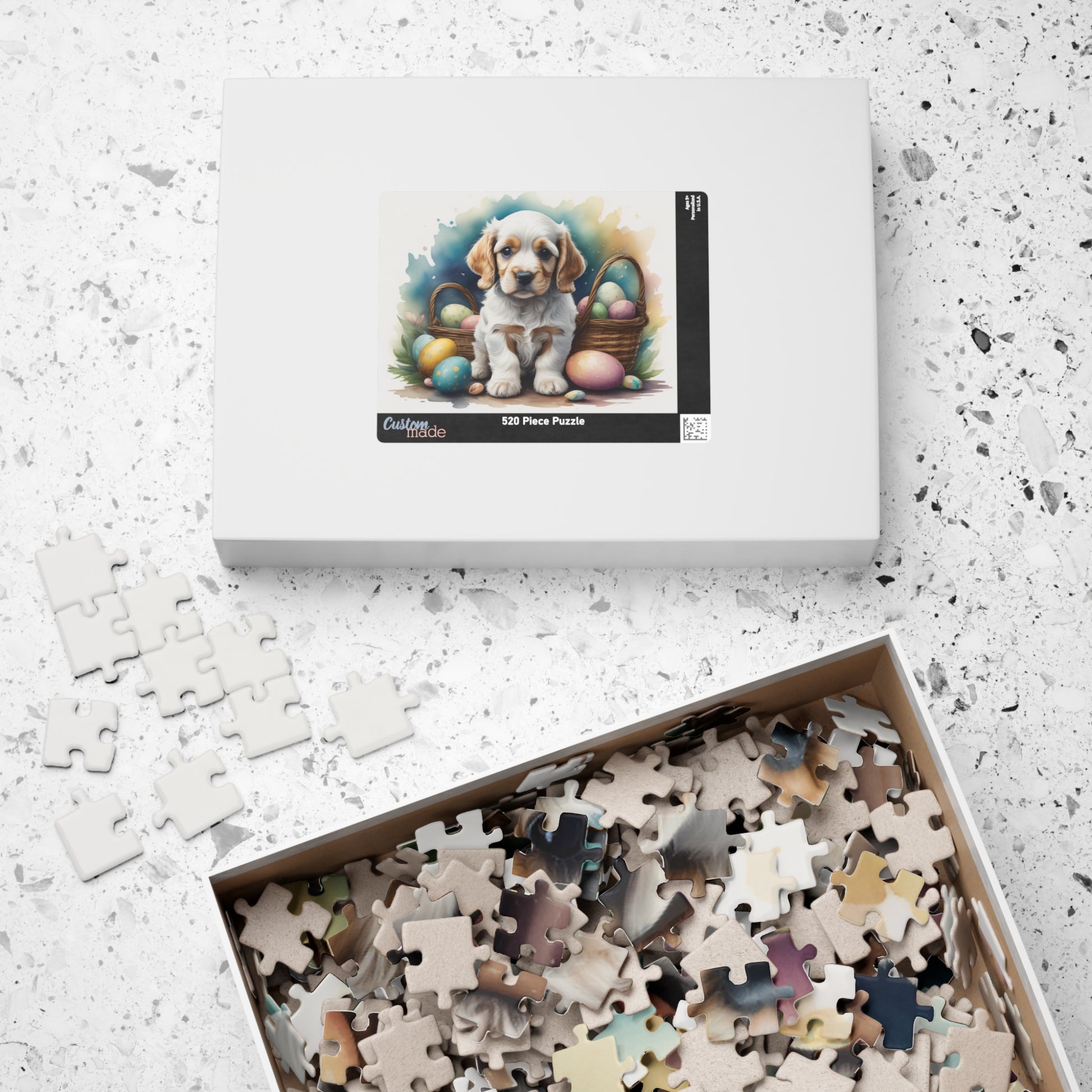 Cocker Spaniel (Orange & White) Easter Puppy Puzzle - Dog Lovers, Mental Health Benefits, Holiday Fun, Mindfulness, Stress Relief, Festive Gift
