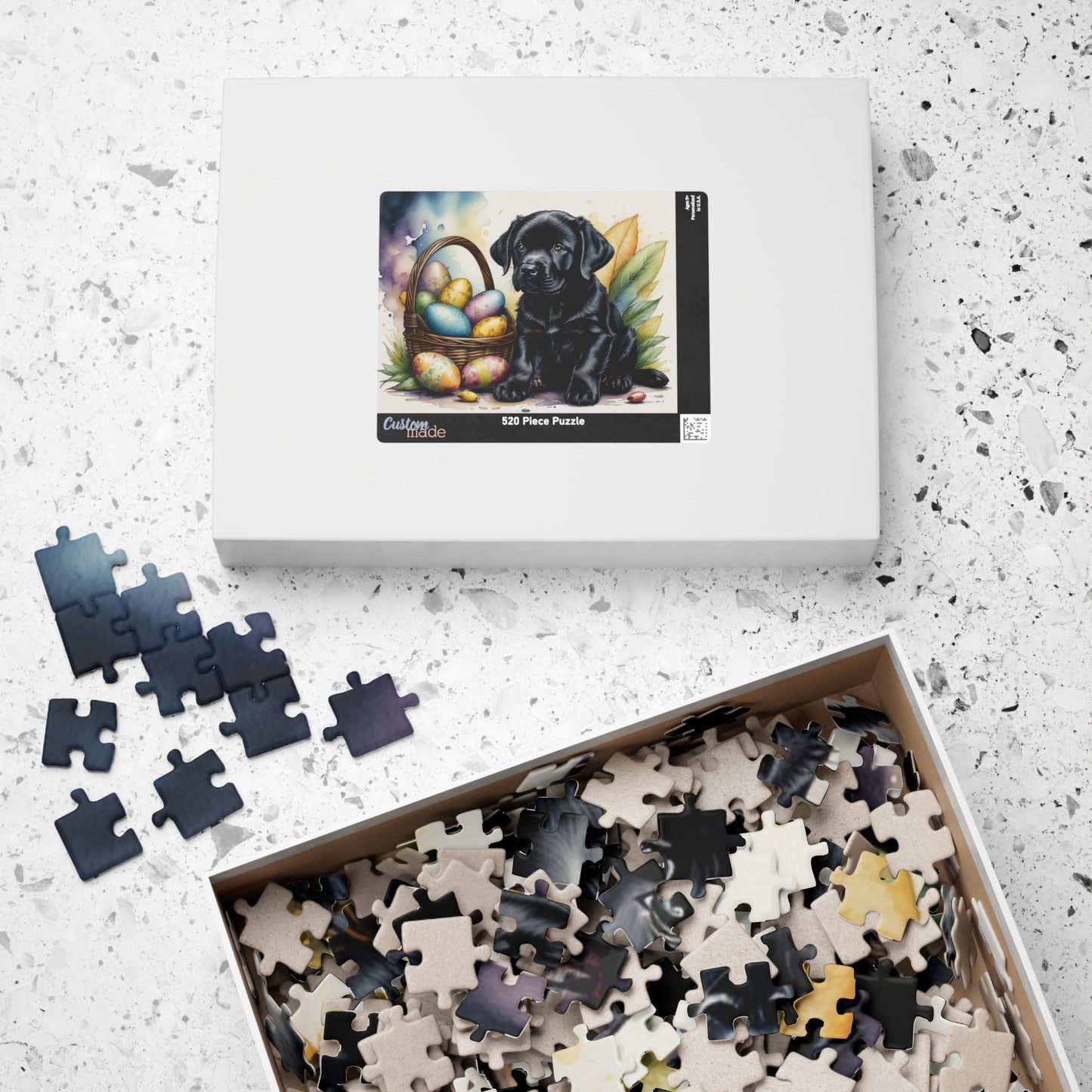 Black Labrador Easter Puppy Puzzle - Dog Lovers, Mental Health Benefits, Holiday Fun, Mindfulness, Stress Relief, Festive Gift