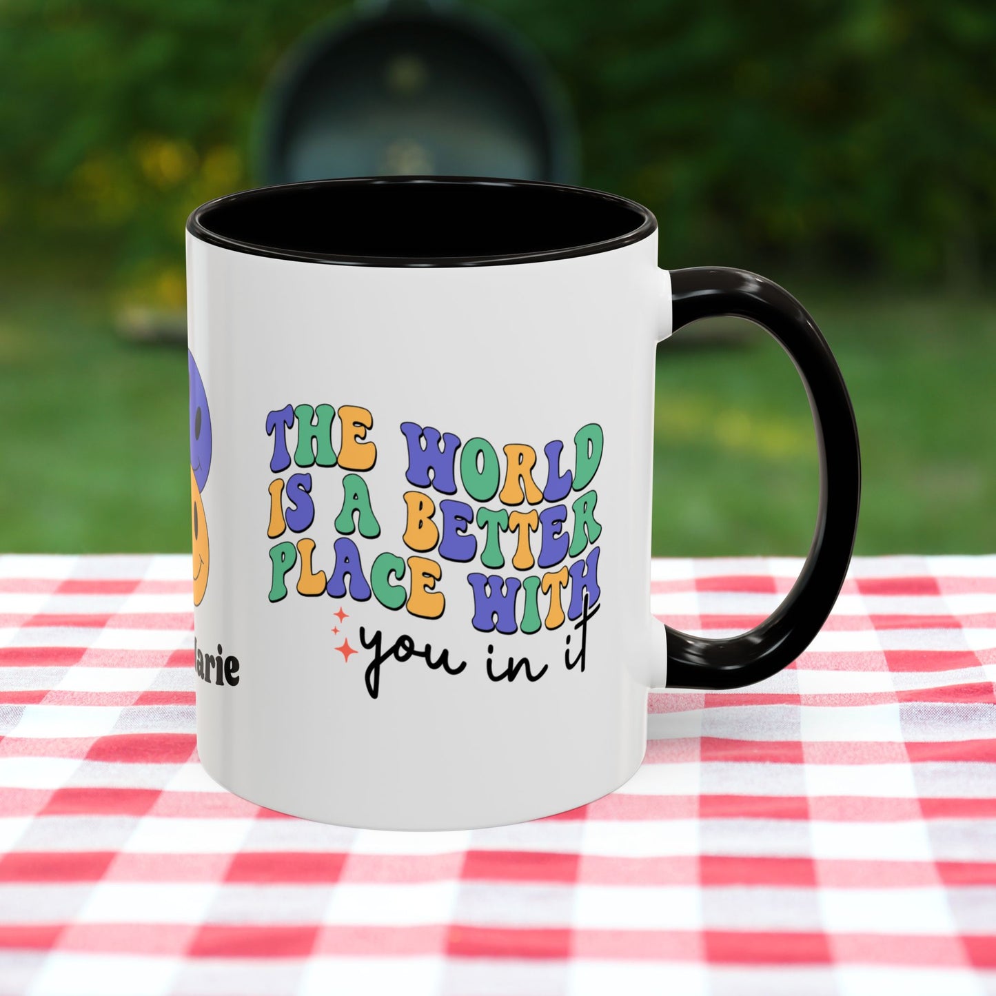 The World is a Better Place with You in It - Custom Retro Inspirational Wellness Mug for Mental Health Support