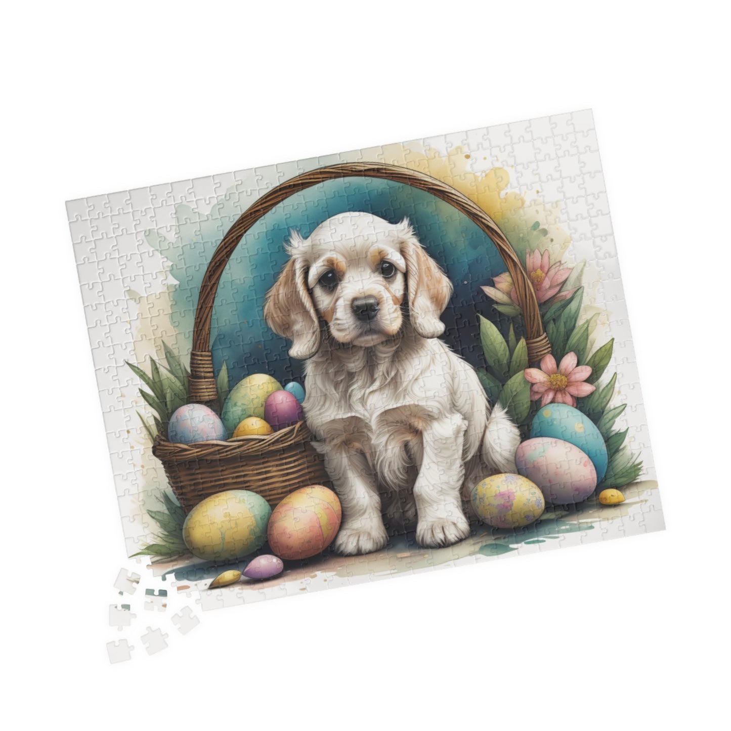 Cocker Spaniel (Light Gold) Easter Puppy Puzzle - Dog Lovers, Mental Health Benefits, Holiday Fun, Mindfulness, Stress Relief, Festive Gift
