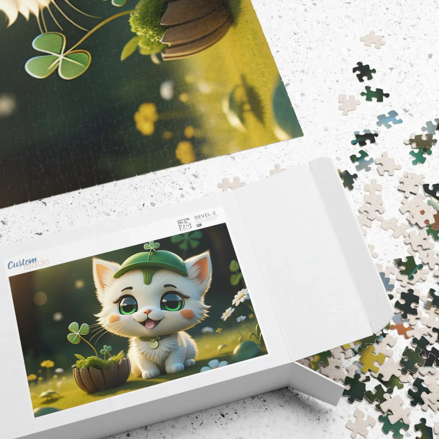 Shop our premium clover comfort cat st patricks day mental health puzzle from MySisterIsASurvivor.