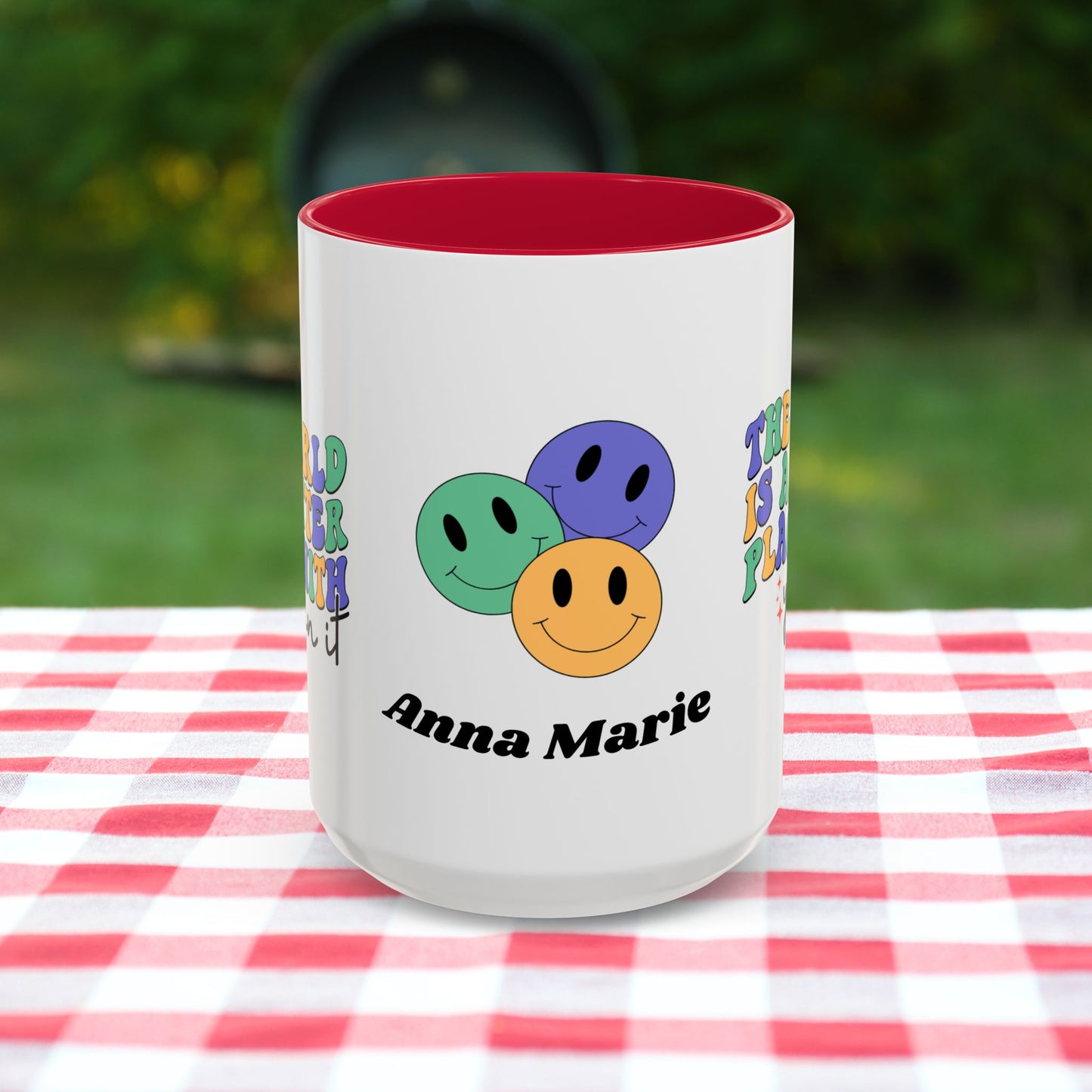 The World is a Better Place with You in It - Custom Retro Inspirational Wellness Mug for Mental Health Support