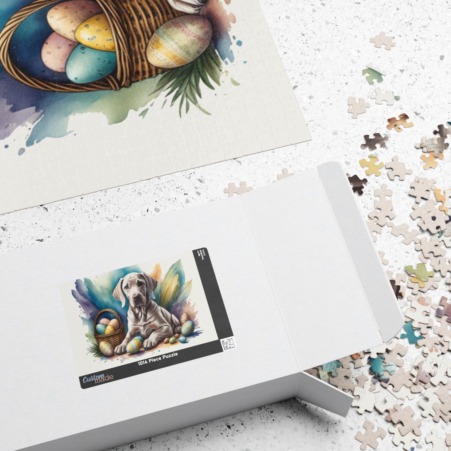 Weimaraner (Taupe) Easter Puppy Puzzle - Dog Lovers, Mental Health Benefits, Holiday Fun, Mindfulness, Stress Relief, Festive Gift