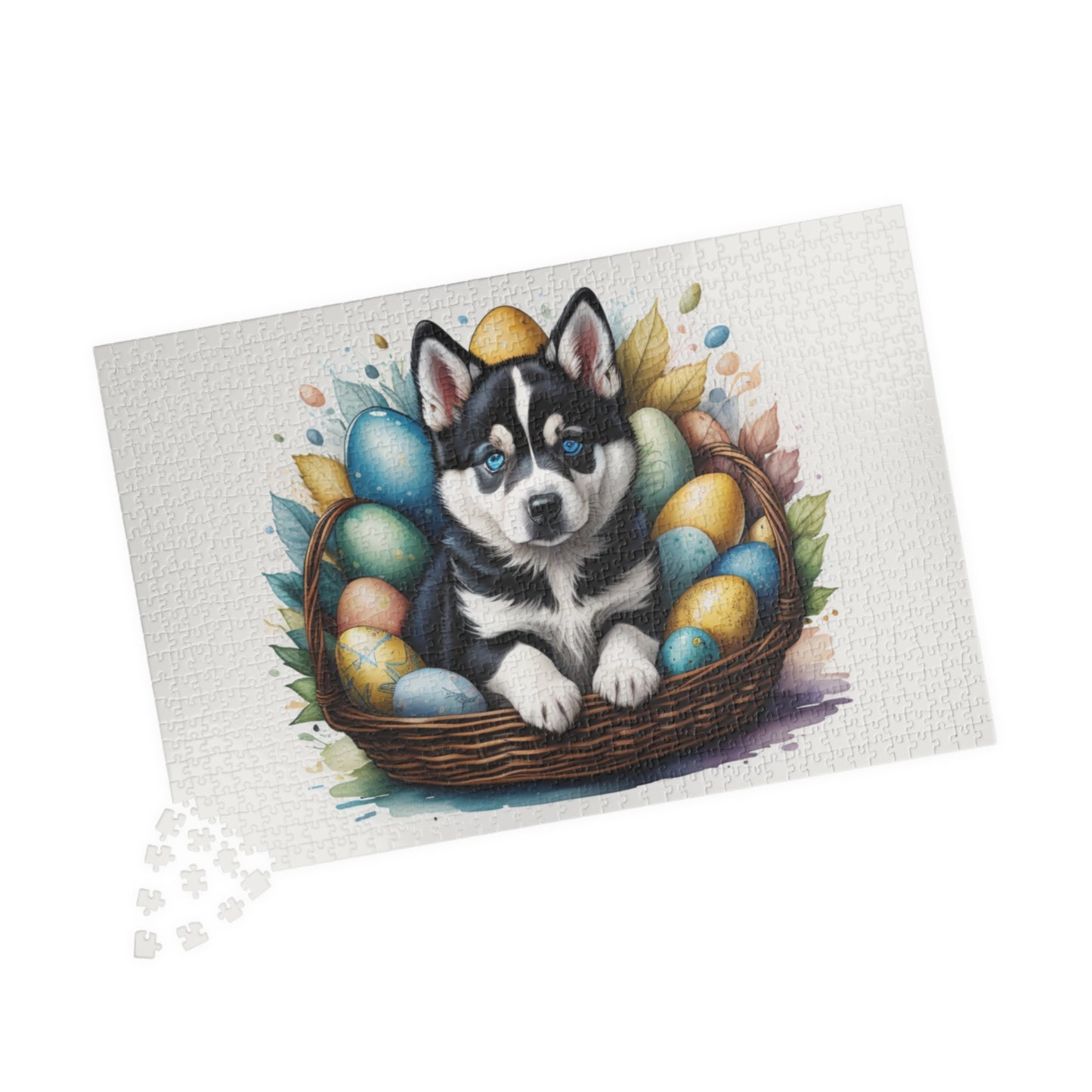 Siberian Husky Easter Puppy Puzzle - Dog Lovers, Mental Health Benefits, Holiday Fun, Mindfulness, Stress Relief, Festive Gift