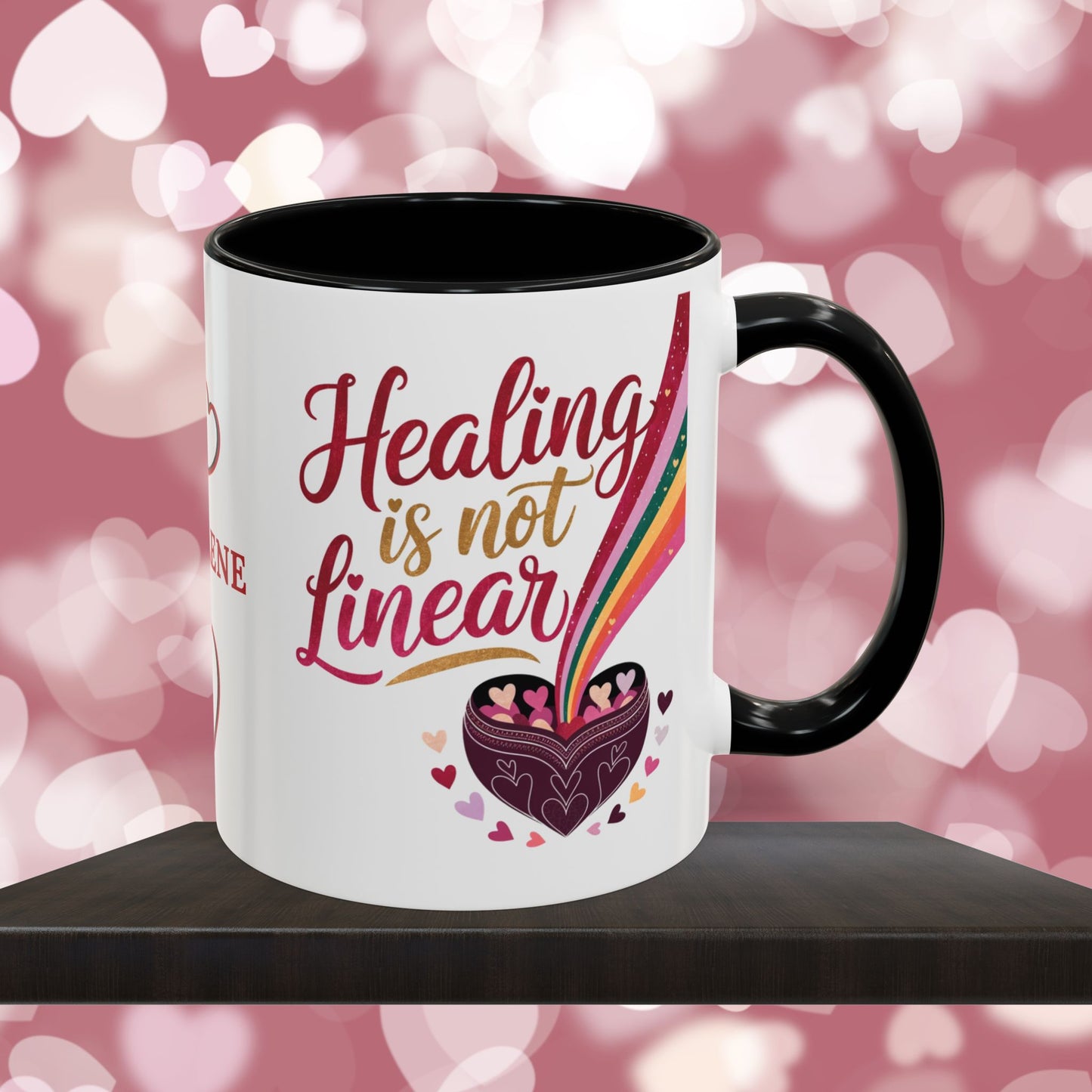 Healing is Not Linear: Personalized Valentine's Day Affirmation Mug – Inspiring Positivity and Emotional Wellness, 11oz or 15oz