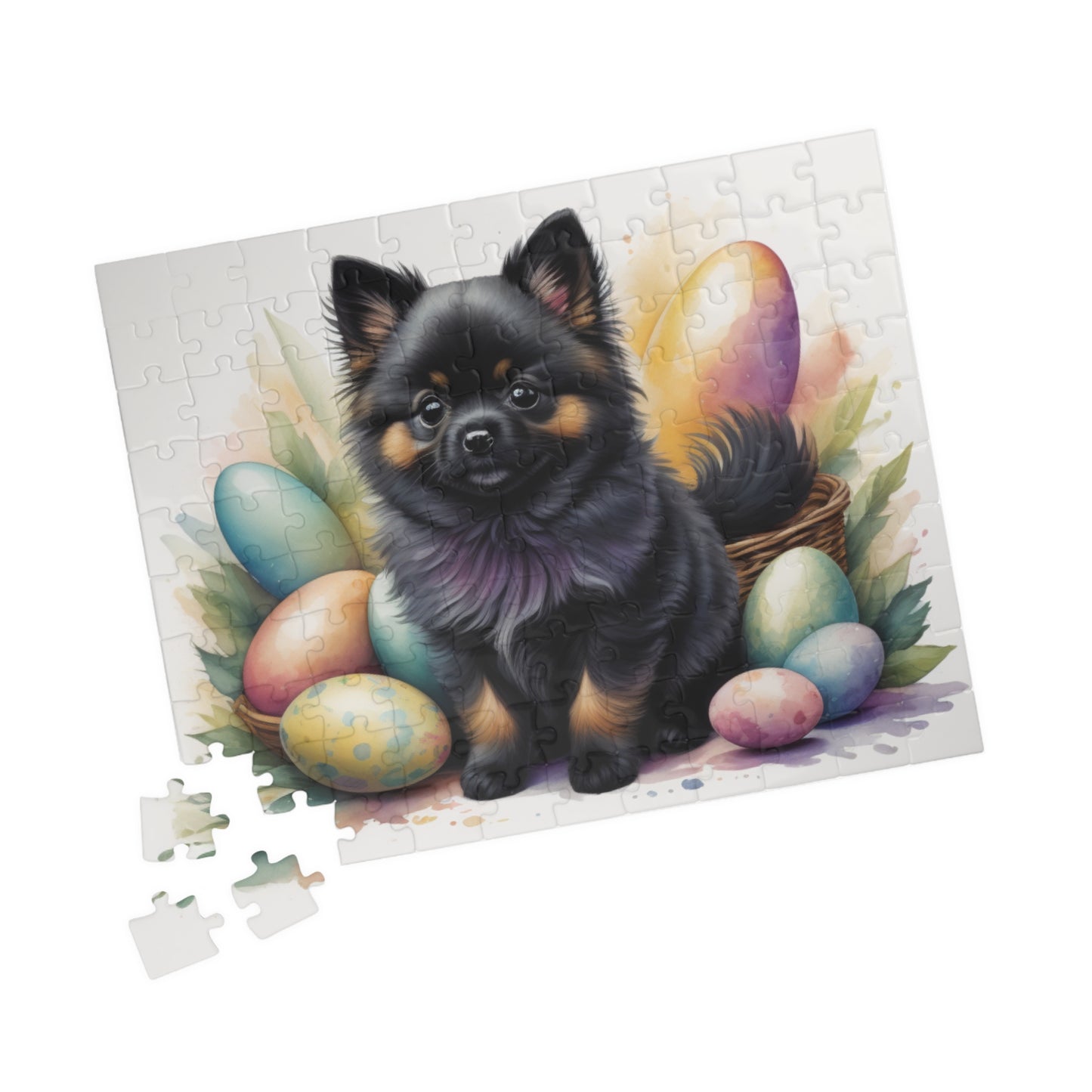 Pomeranian (Black & Tan) Easter Puppy Puzzle - Dog Lovers, Mental Health Benefits, Holiday Fun, Mindfulness, Stress Relief, Festive Gift
