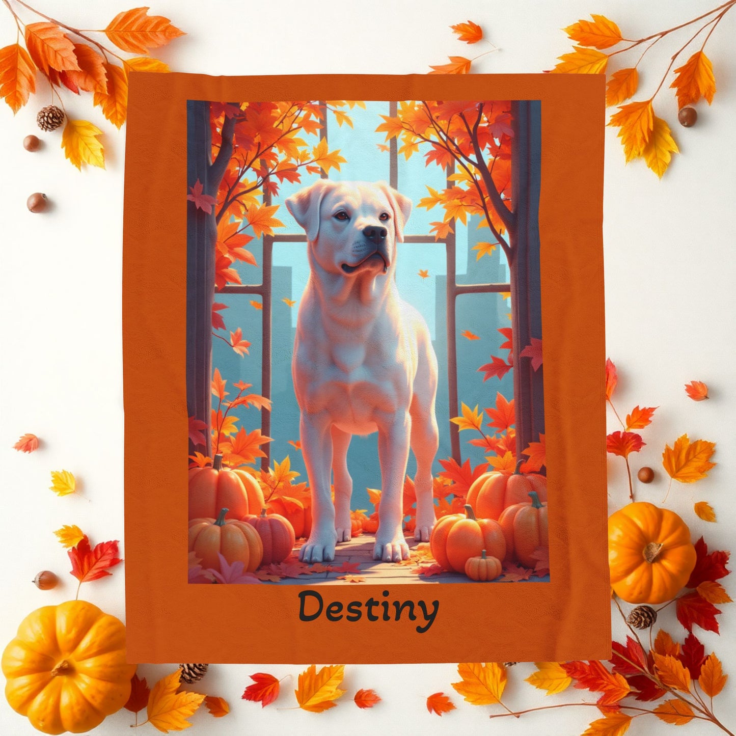 White Rottweiler velveteen plush blanket, plush personalized dog throw for Rottie parents - MySisterIsASurvivor