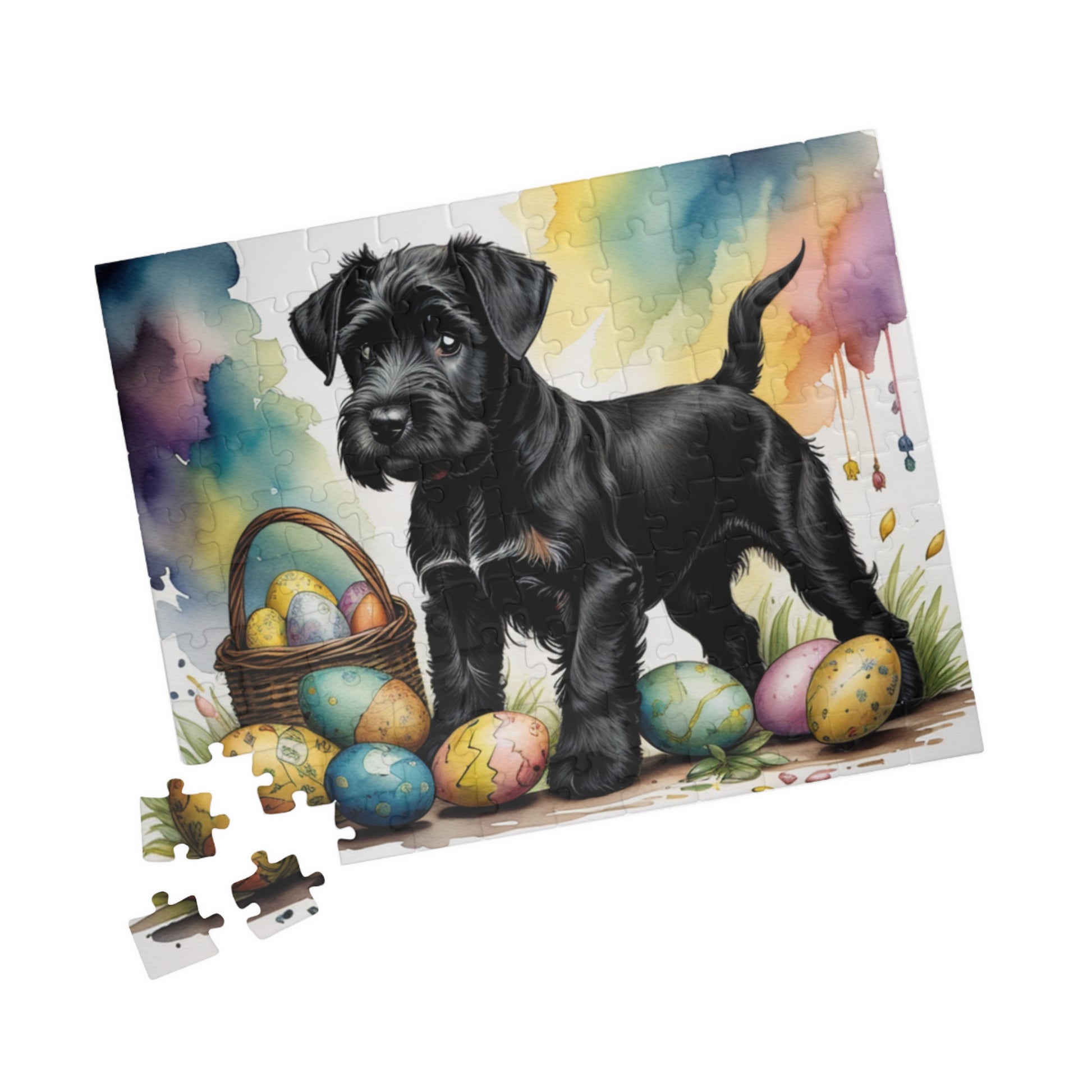 Schnauzer (Black) Easter Puppy Puzzle - Dog Lovers, Mental Health Benefits, Holiday Fun, Mindfulness, Stress Relief, Festive Gift