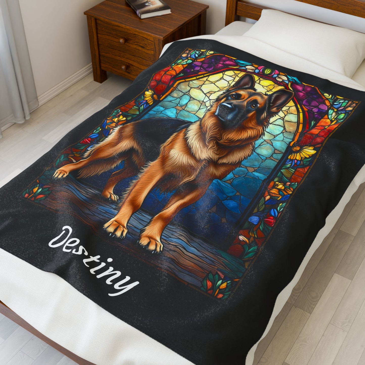 German Shepherd Black & Tan Coat Blanket, Artistic Dog Throw, Personalized Gift for Pet Lovers