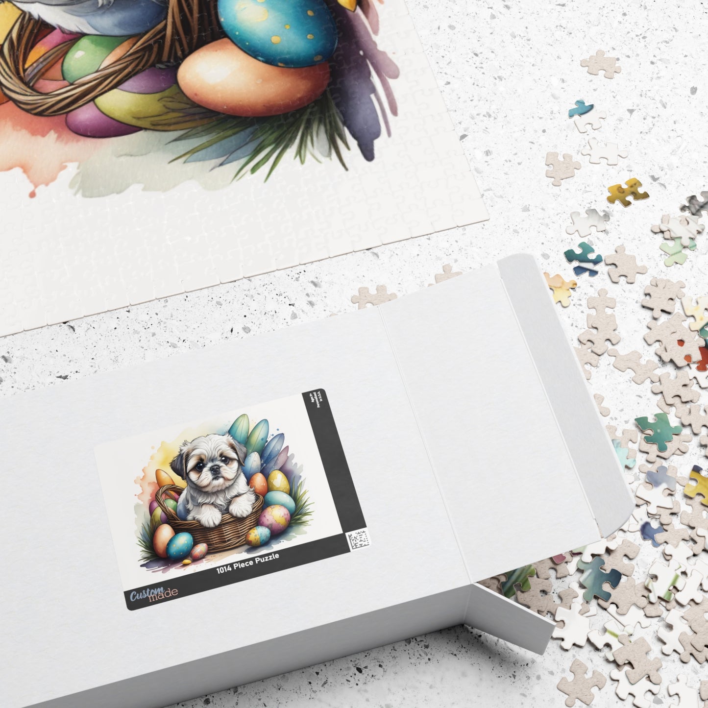 Shih Tzu (Silver & White) Easter Puppy Puzzle - Dog Lovers, Mental Health Benefits, Holiday Fun, Mindfulness, Stress Relief, Festive Gift