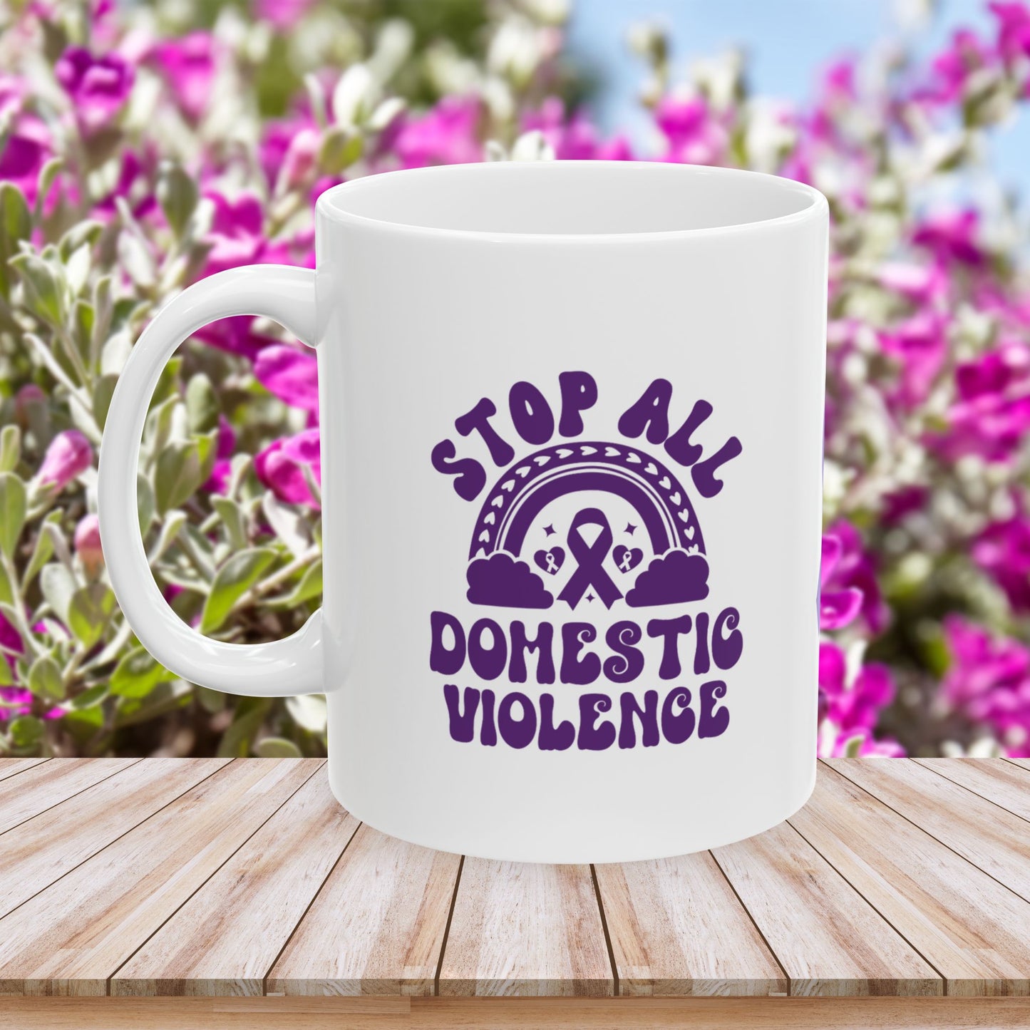 Stop All Domestic Violence Ceramic Mug - Support & Awareness
