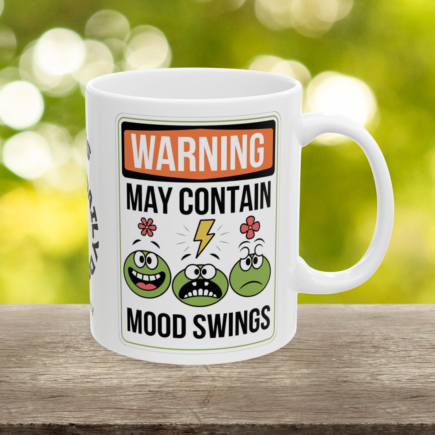 Warning May Contain Mood Swings Funny Mental Health Mug, Stylish Ceramic Coffee Cup, Positive Affirmation Gift, Anxiety Relief, Self-Care Mug, Therapist Office Décor