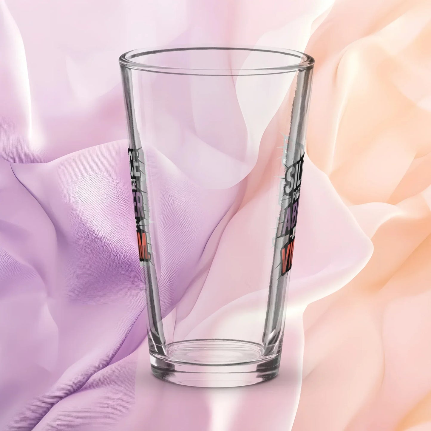 Shop our premium rise reclaim pint glass silence protects the abuser from MySisterIsASurvivor.