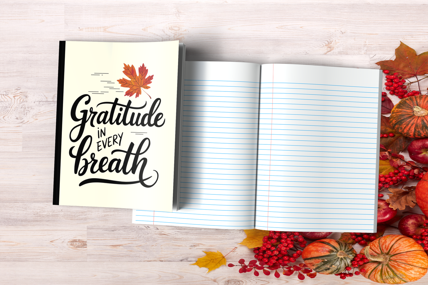 Gratitude In Every Breath Composition Notebook